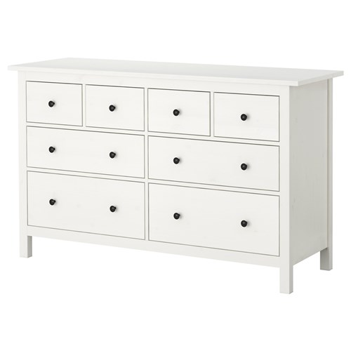 HEMNES 8 çekmeceli şifonyer beyaz vernik 160x95 cm IKEA