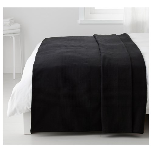 INDIRA çift kişilik yatak örtüsü siyah 250x250 cm IKEA Ev Tekstili