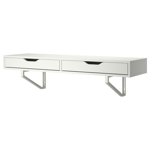 EKBY ALEX/LERBERG çekmeceli duvar rafı beyaz 119x29 cm IKEA Ardiye