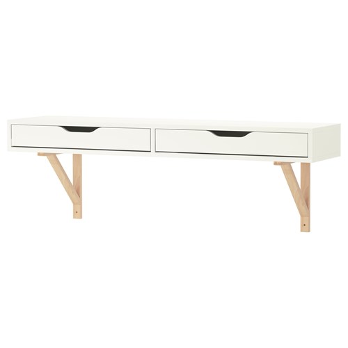 EKBY ALEX/VALTER çekmeceli duvar rafı beyazhuş 119x28 cm IKEA