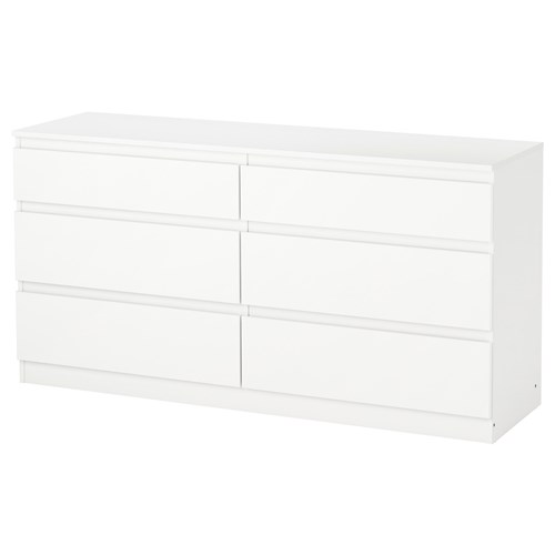 KULLEN 6 çekmeceli şifonyer beyaz 140x72 cm IKEA Yatak Odaları