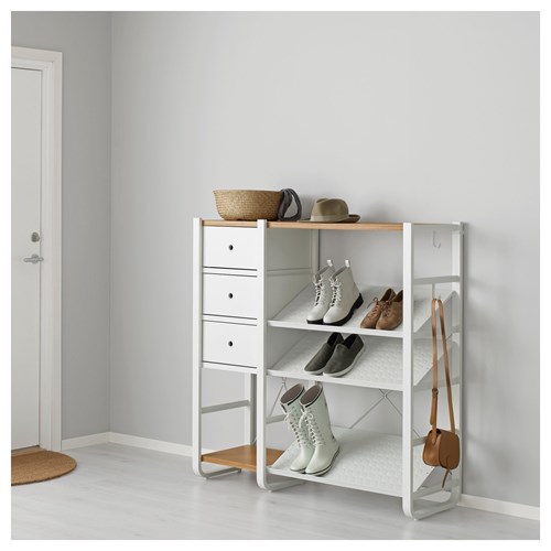 ELVARLI ayakkabılık beyazbambu 125x40x126 cm IKEA Antreler