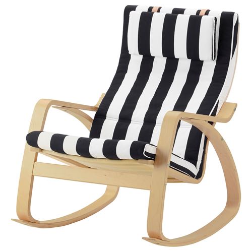 POANG sallanan koltuk huş kaplamaStenli siyahbeyaz IKEA Oturma Odaları