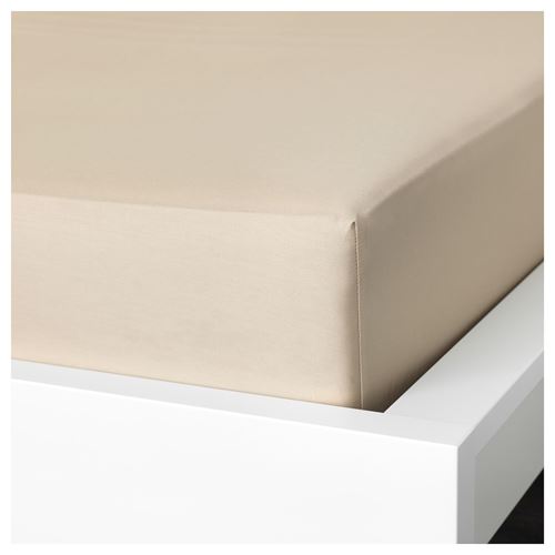 NATTJASMIN tek kişilik lastikli çarşaf bej 90x200 cm IKEA Yatak Odaları