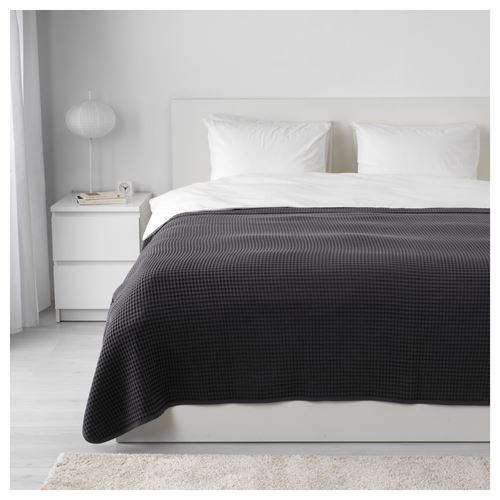 VARELD çift kişilik yatak örtüsü koyu gri 230x250 cm IKEA Ev Tekstili