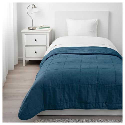 GULVED tek kişilik yatak örtüsü koyu mavi 160x250 cm IKEA Ev Tekstili