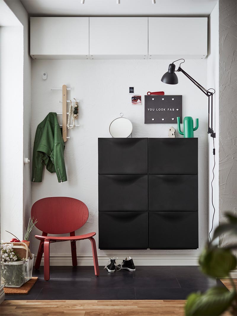 TRONES Armoire à chaussures/rangement, noir, 52x39 cm - IKEA