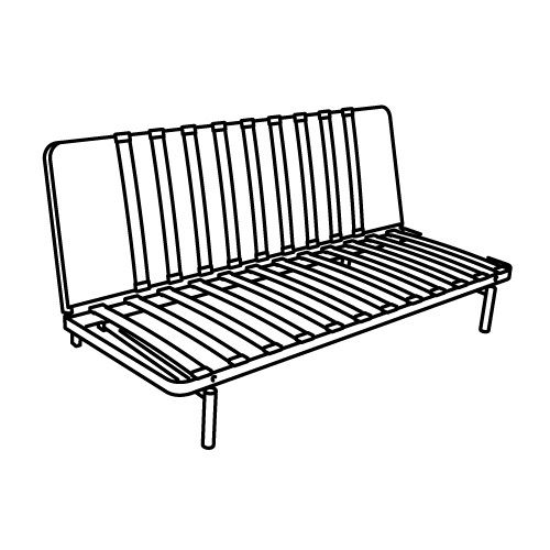 NYHAMN siyah yataklı kanepe iskeleti IKEA