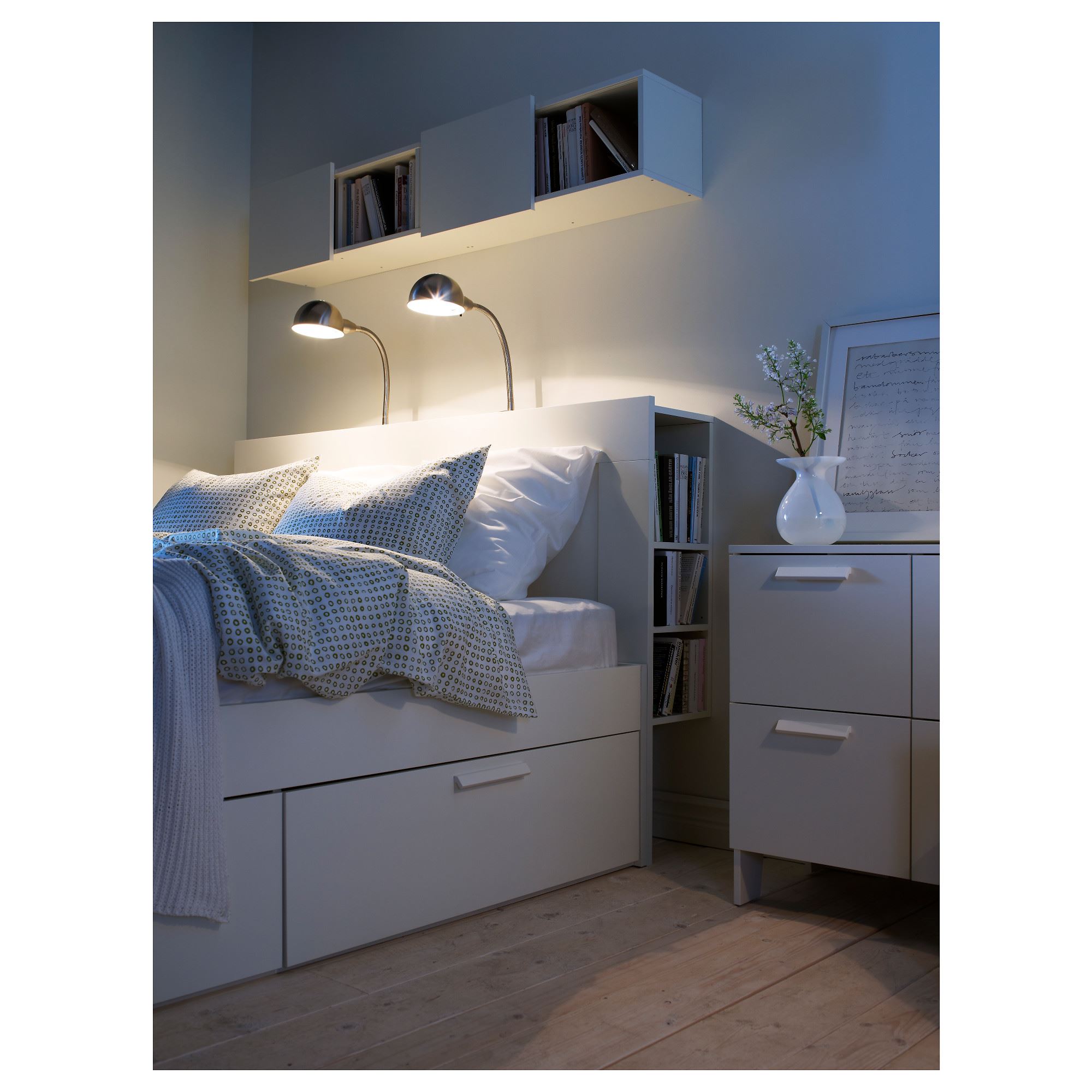 BRIMNES sandıklı yatak başı beyaz 140 cm IKEA Yatak Odaları