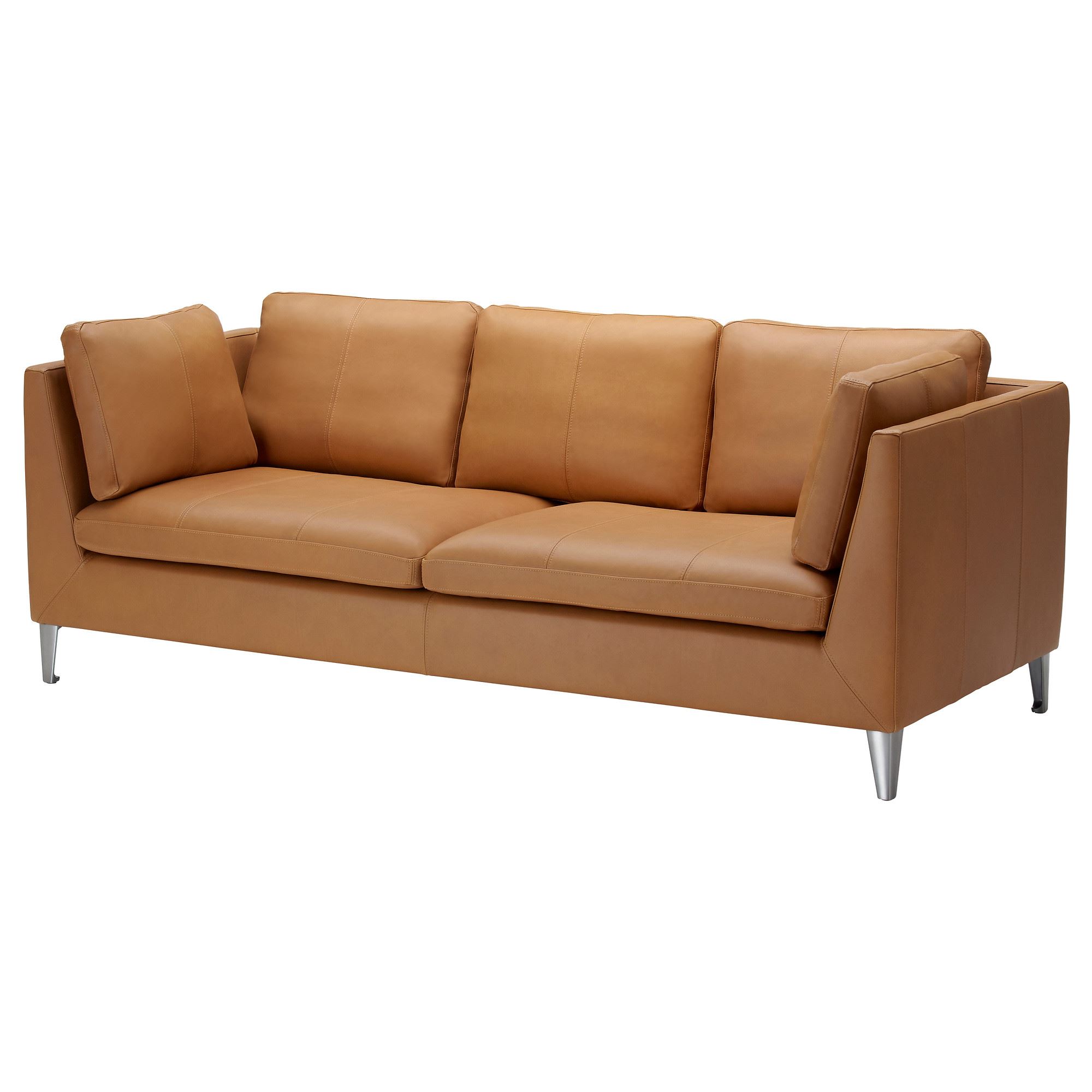 STOCKHOLM, 3seat leather sofa, seglora natural