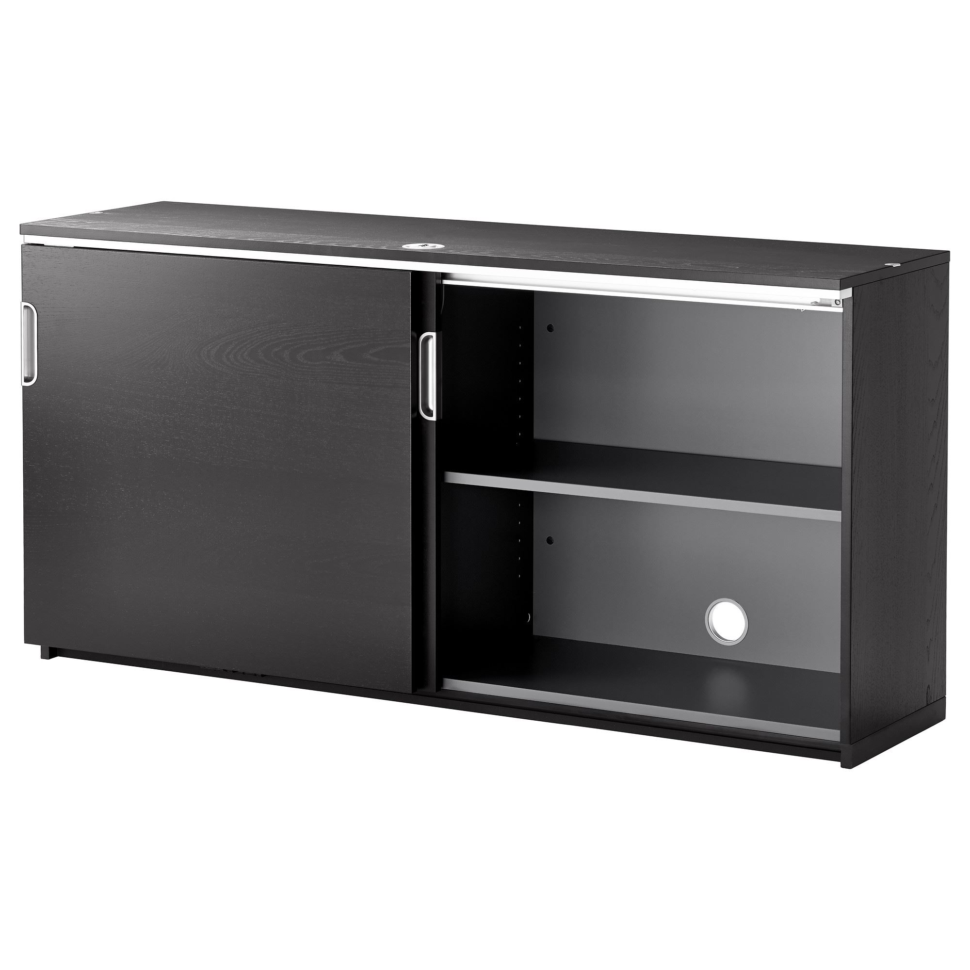 GALANT office cabinet black-brown/sliding door 160x80 cm | IKEA Home Office