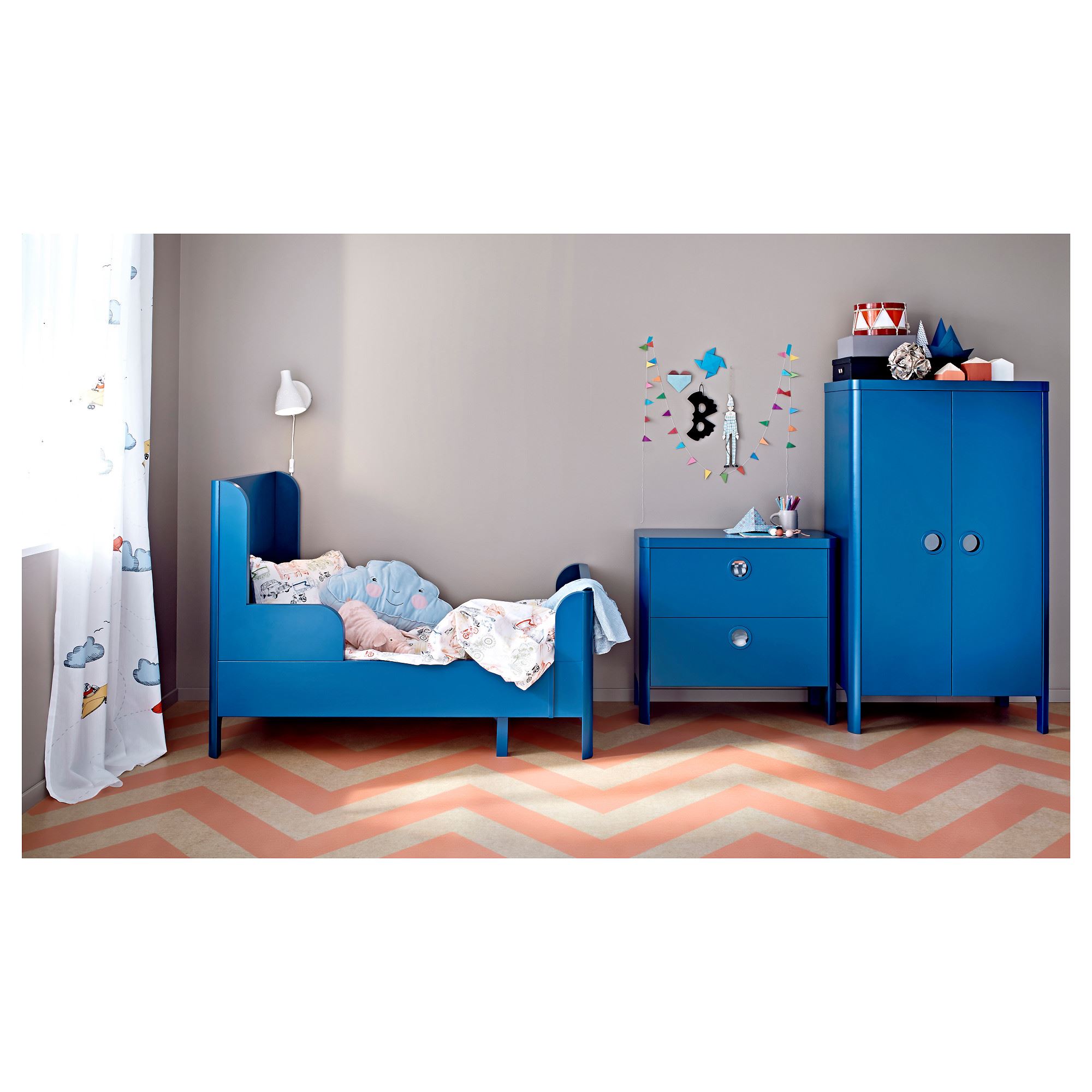 BUSUNGE çocuk gardırobu mavi 80x139 cm IKEA IKEA Çocuk
