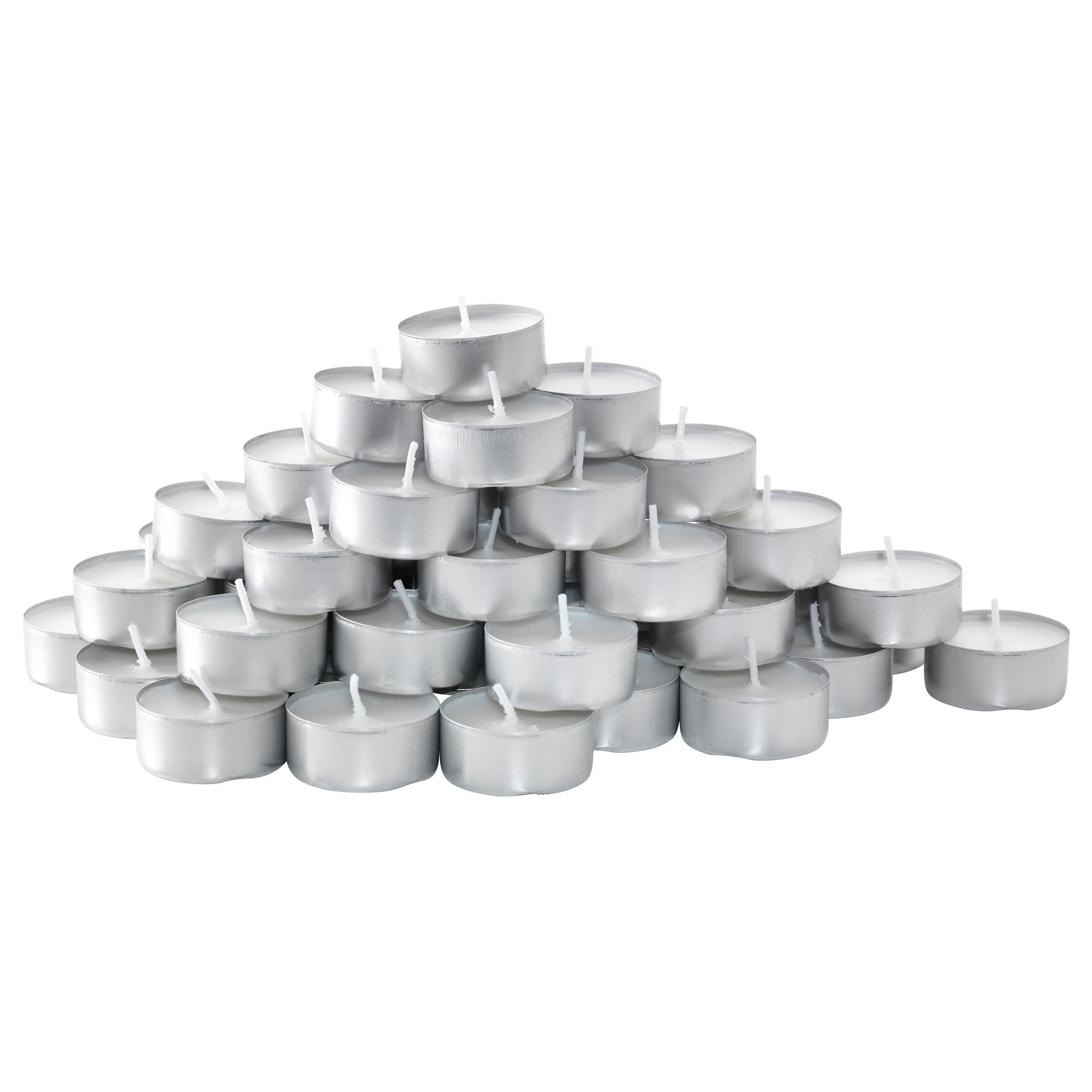 GLIMMA white unscented tealight IKEA