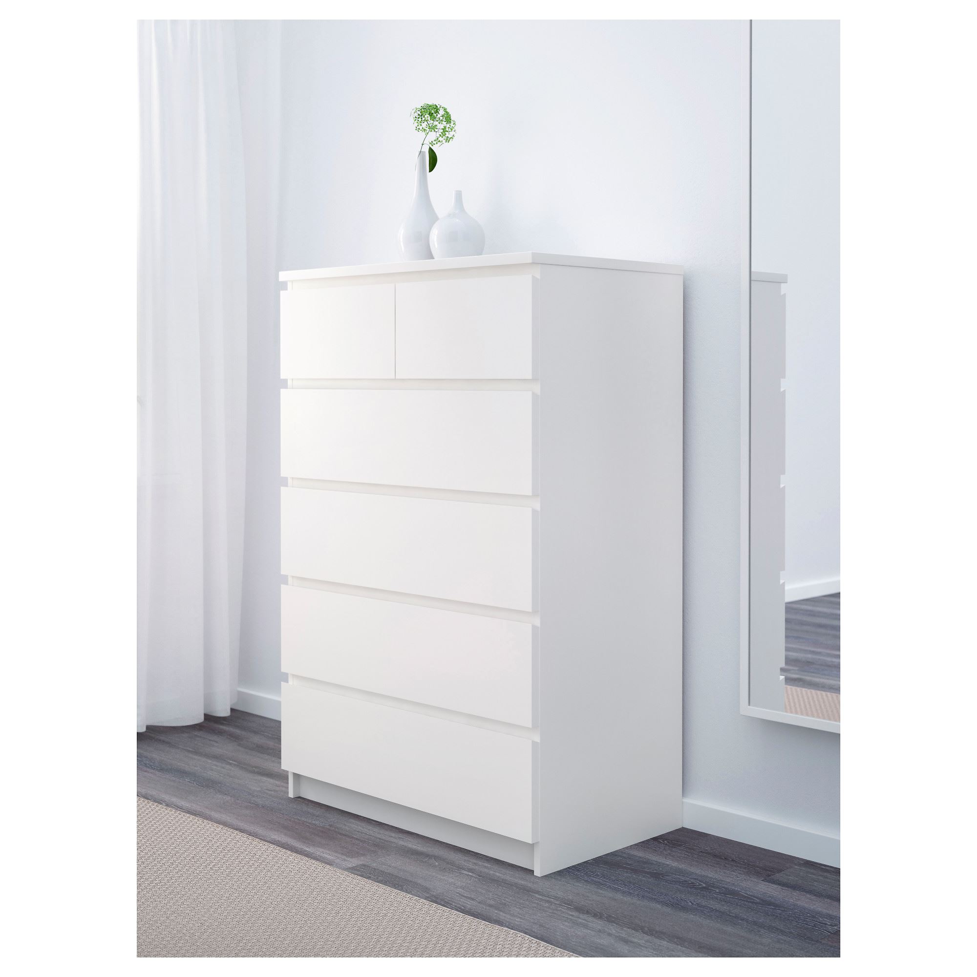 MALM 6 çekmeceli şifonyer beyaz 80x123 cm IKEA Yatak Odaları