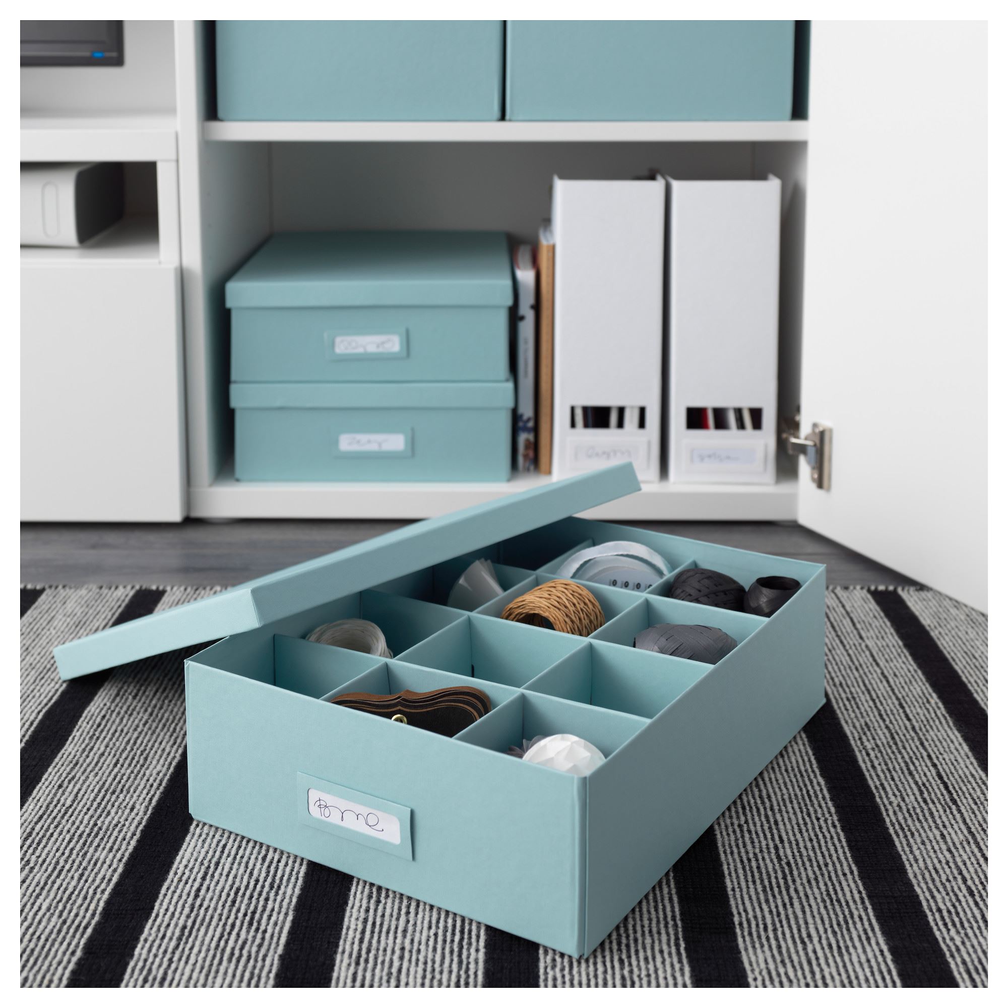 TJENA bölmeli kutu açık mavi 27x35x10 cm IKEA Ev Düzenleme