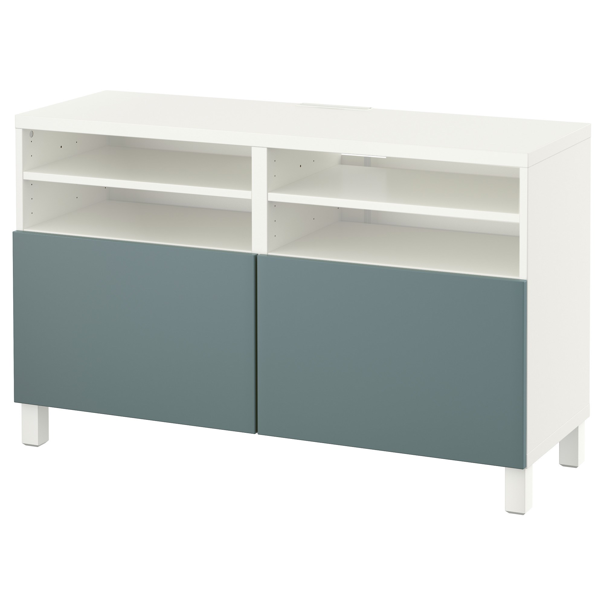 BESTA/VALVIKEN tv sehpası beyazgriturkuazstubbarp 120x40x74 cm