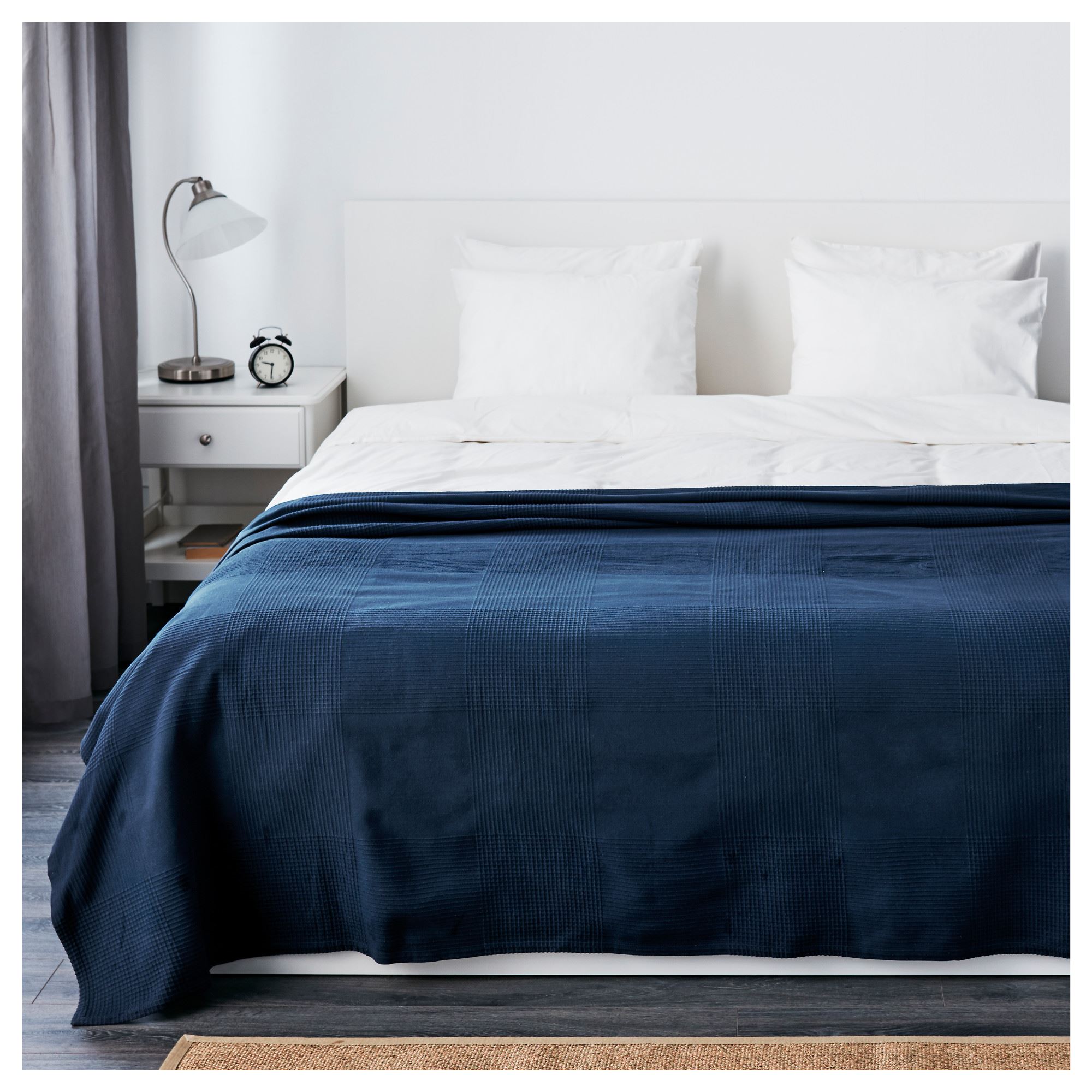 INDIRA çift kişilik yatak örtüsü koyu mavi 230x250 cm IKEA Ev Tekstili