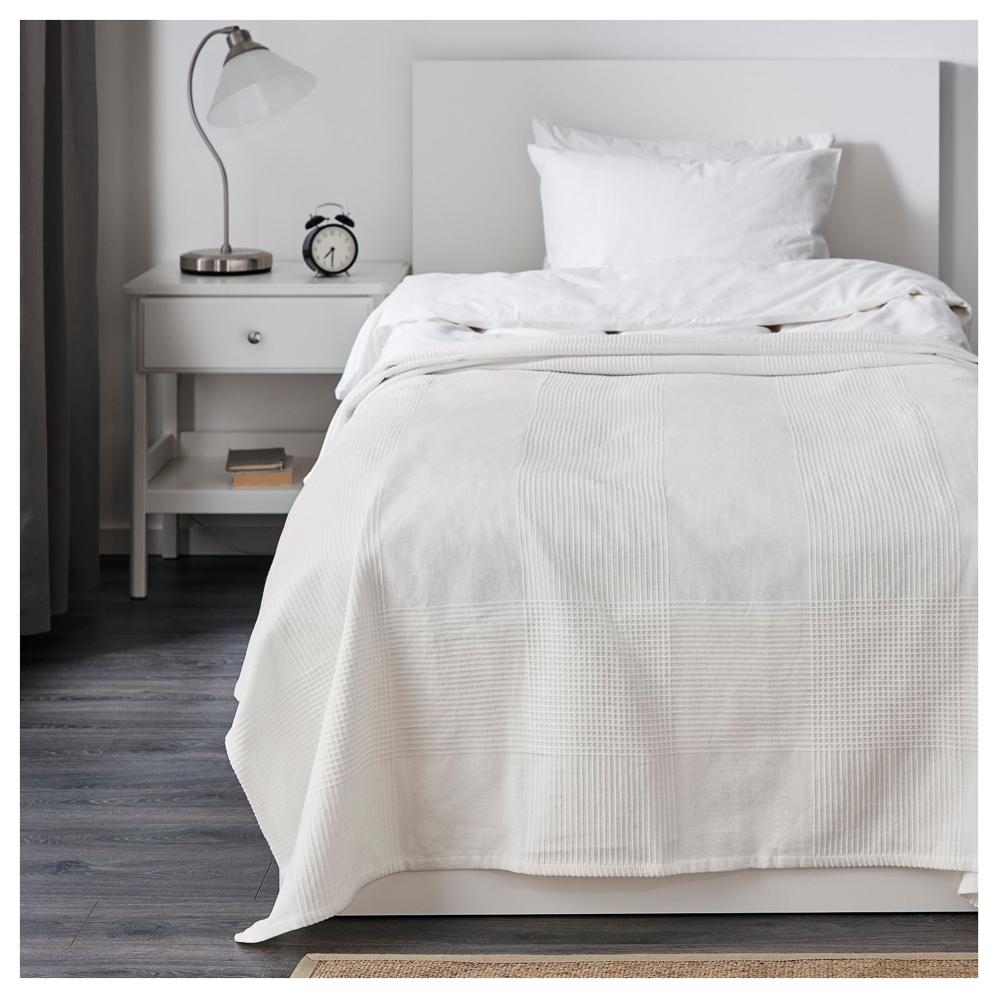 INDIRA tek kişilik yatak örtüsü, beyaz, 150x250 cm