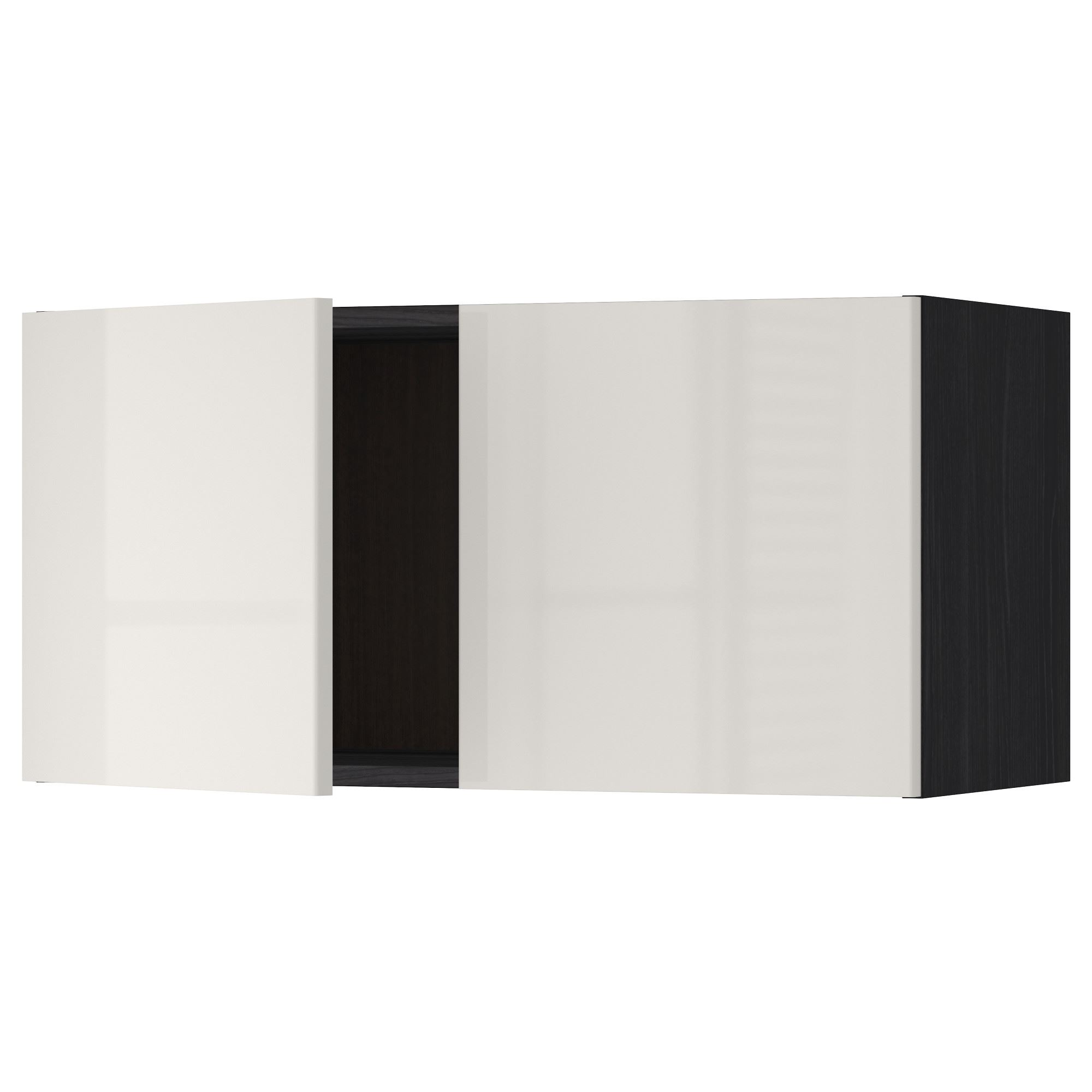 METOD 2 kapaklı duvar dolabı siyahringhult açık gri 80x40 cm IKEA
