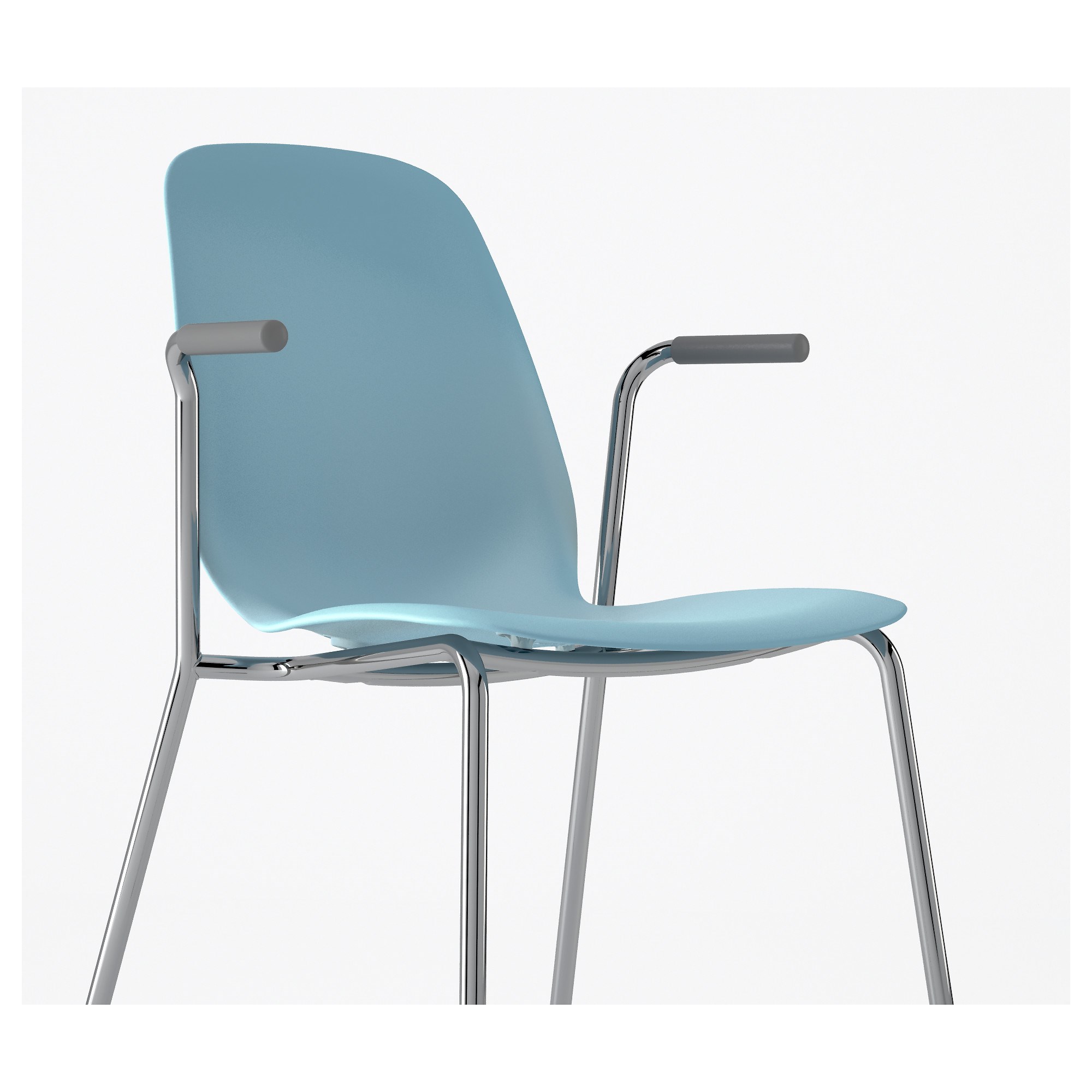 LEIFARNE kolçaklı sandalye açık mavikrom kaplama IKEA Yemek Odaları