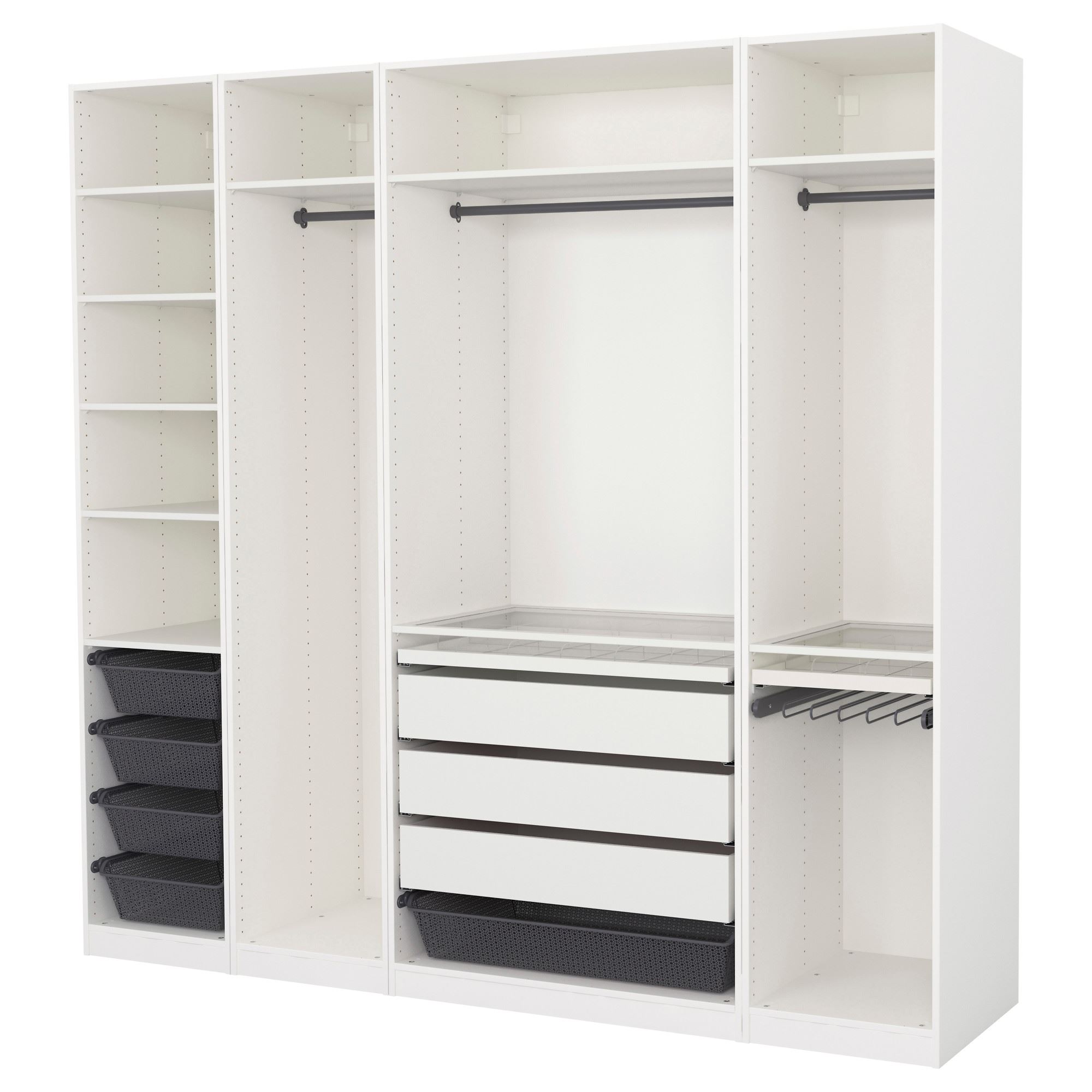 PAX gardırop beyaz 250x58x236 cm IKEA Yatak Odaları