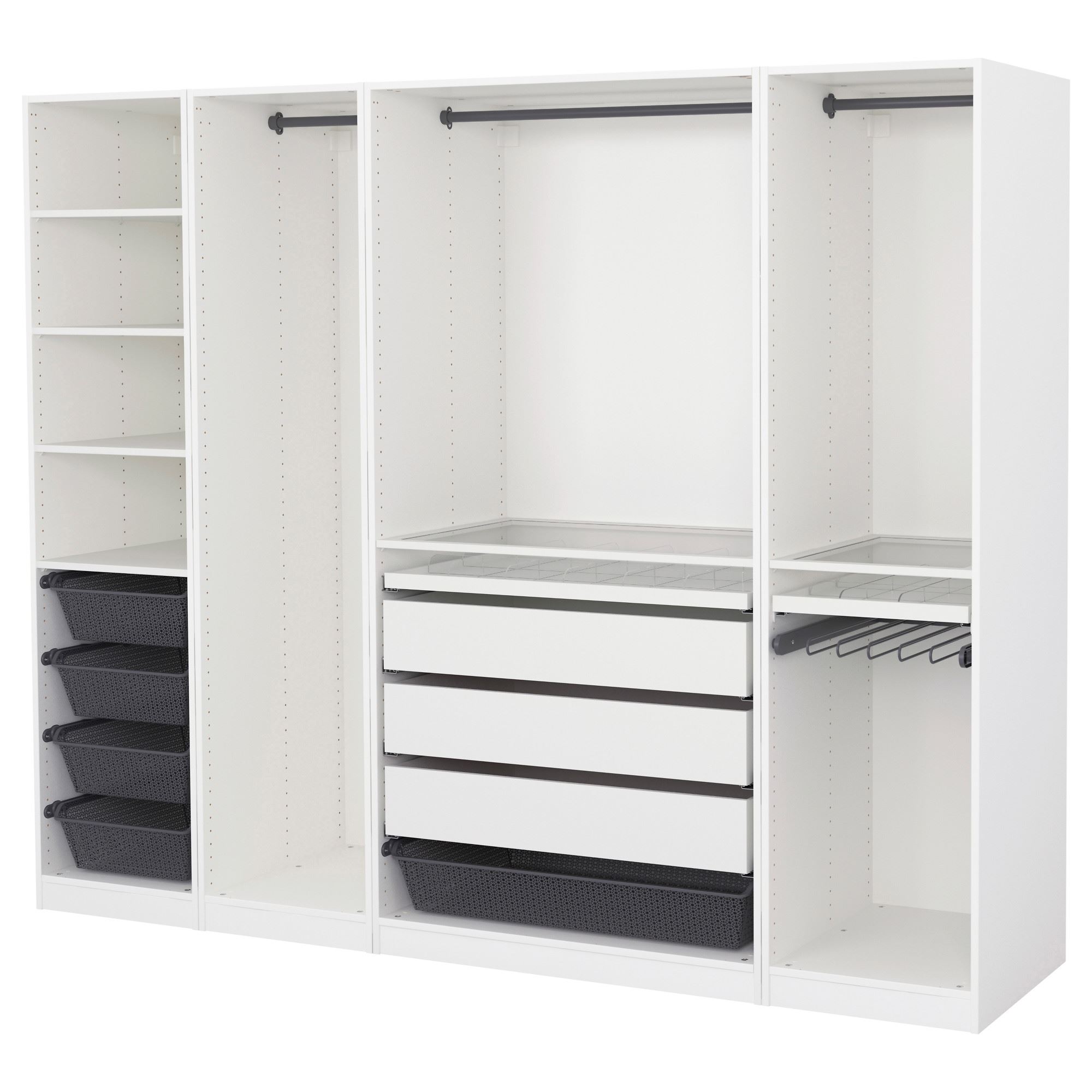 PAX gardırop beyaz 250x58x201 cm IKEA Yatak Odaları