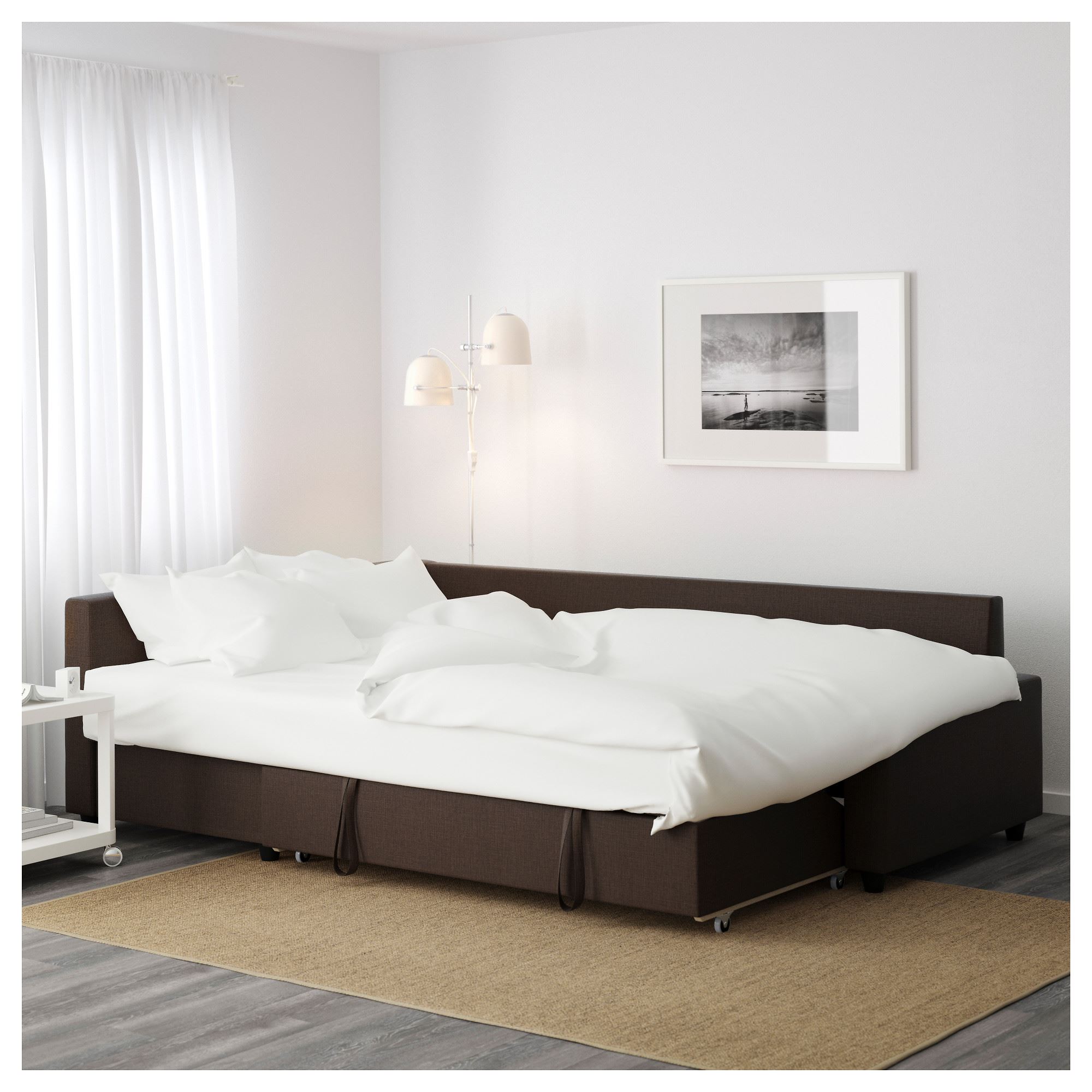 FRIHETEN bazalı yataklı köşe kanepe skiftebo kahverengi IKEA Oturma