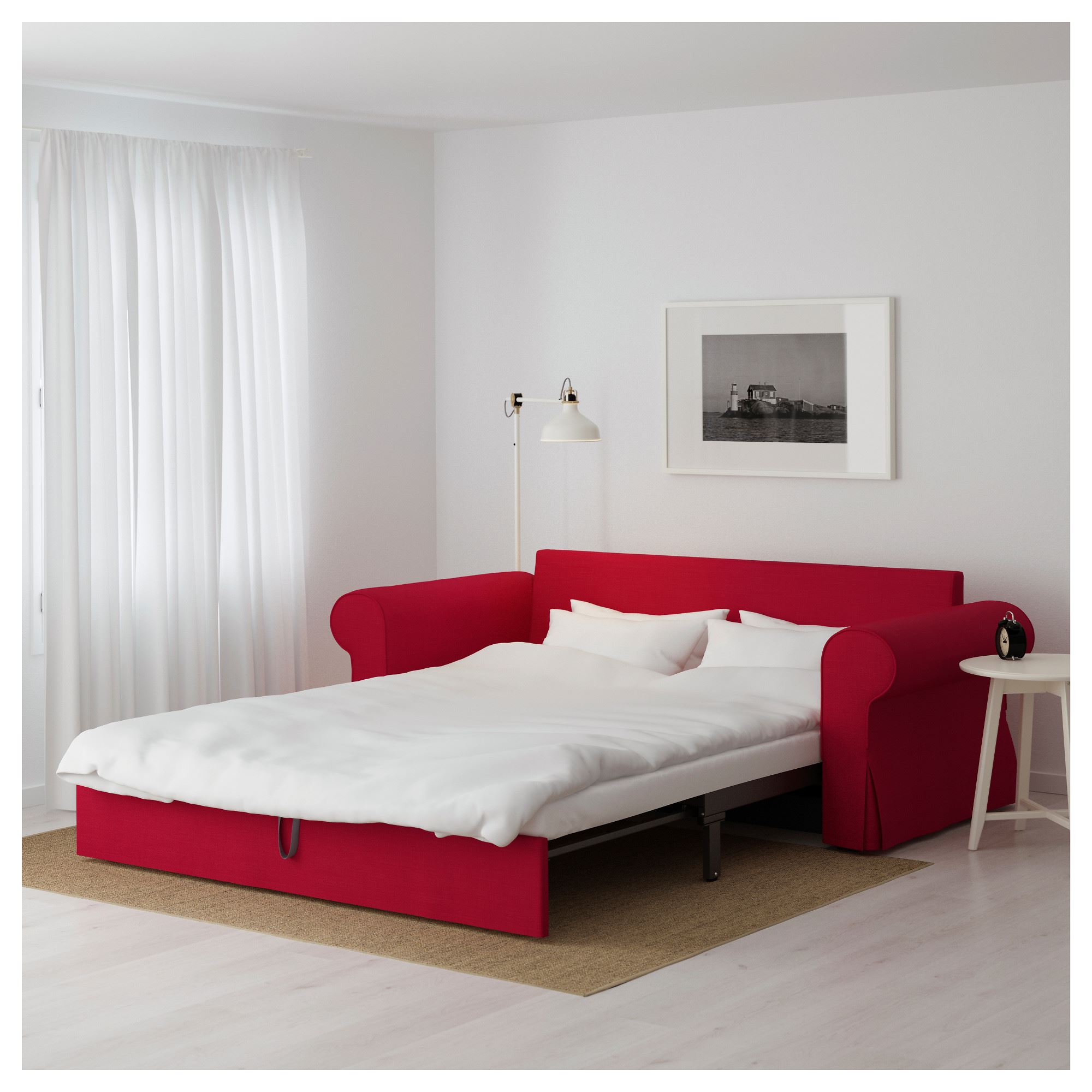 BACKABRO/MARIEBY 3�lü yataklı kanepe nordvalla kırmızı IKEA Oturma