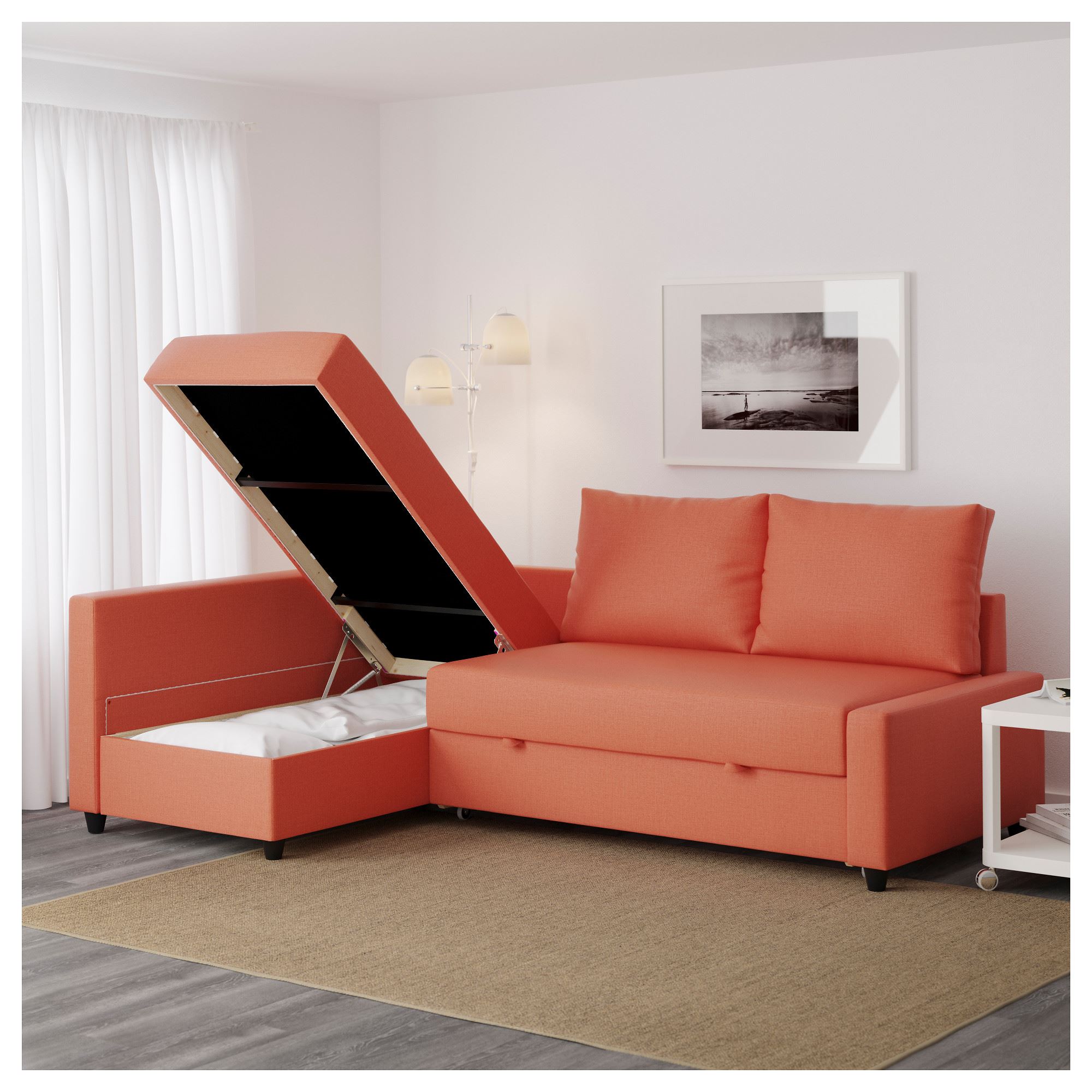 FRIHETEN corner sofabed skiftebo dark orange IKEA Living Room