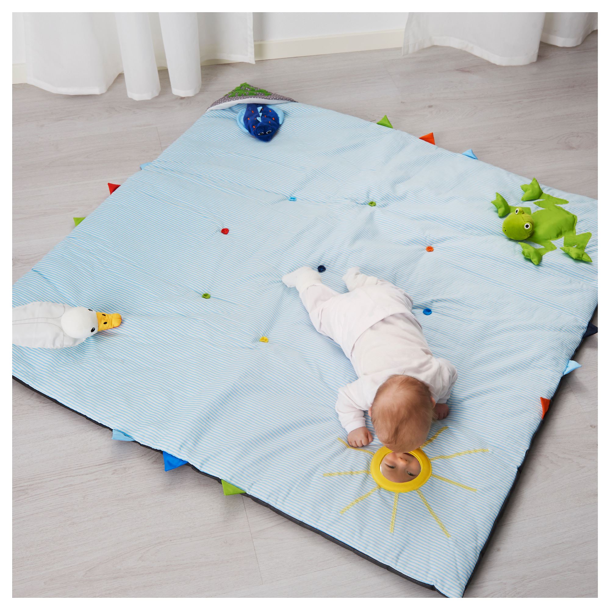 LEKA oyun halısı mavi 118x118 cm IKEA Ev Tekstili