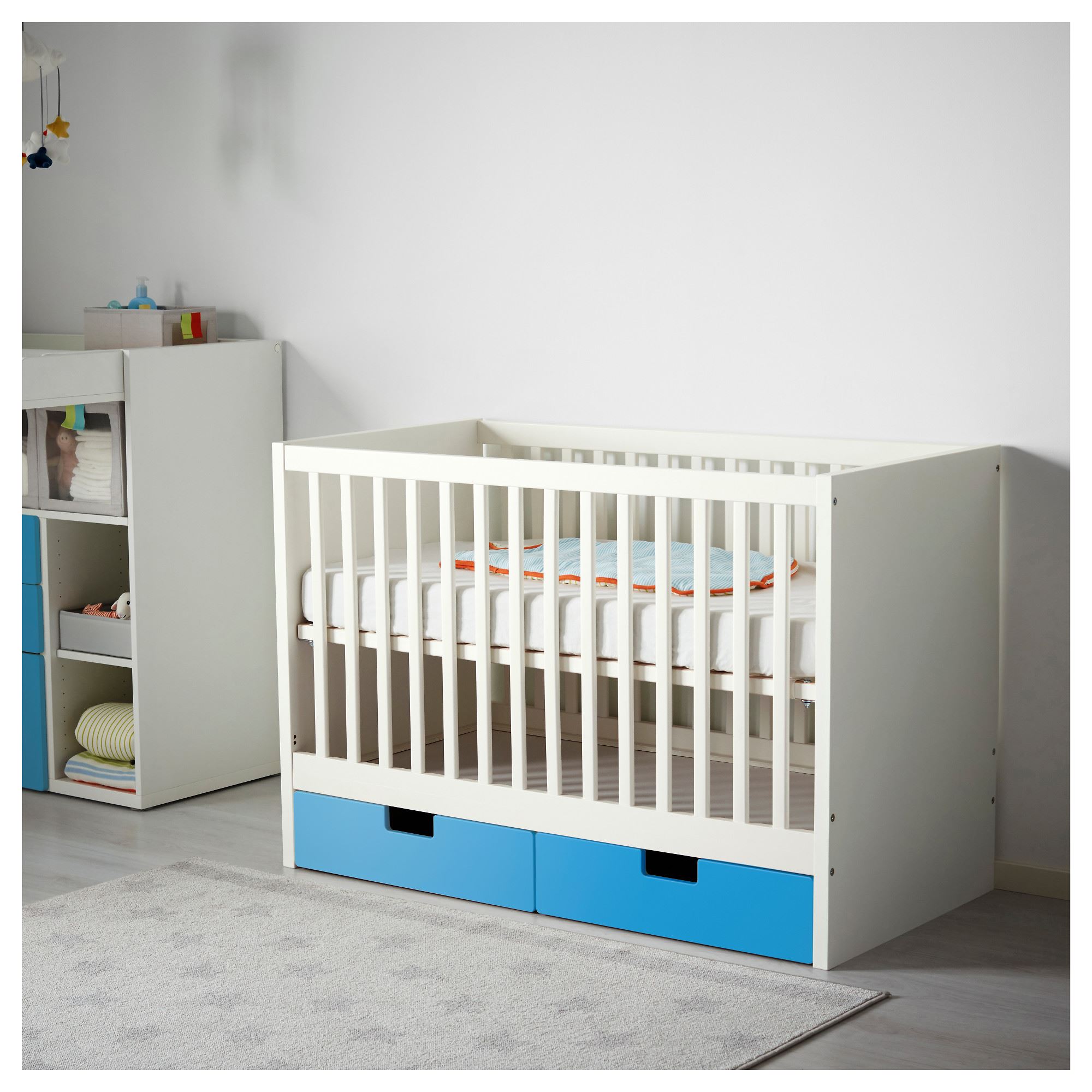 STUVA bebek karyolası beyazmavi 60x120 cm IKEA IKEA Çocuk