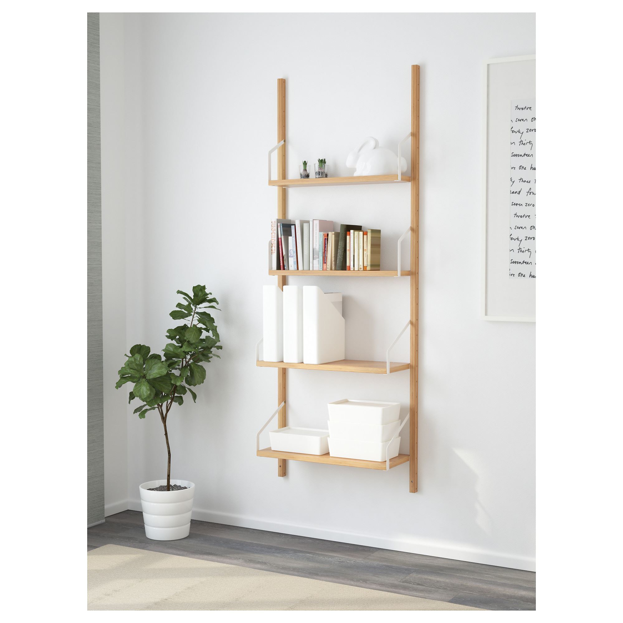 SVALNAS raf kombinasyonu bambu 66x25x176 cm IKEA Kitaplıklar ve Raflar