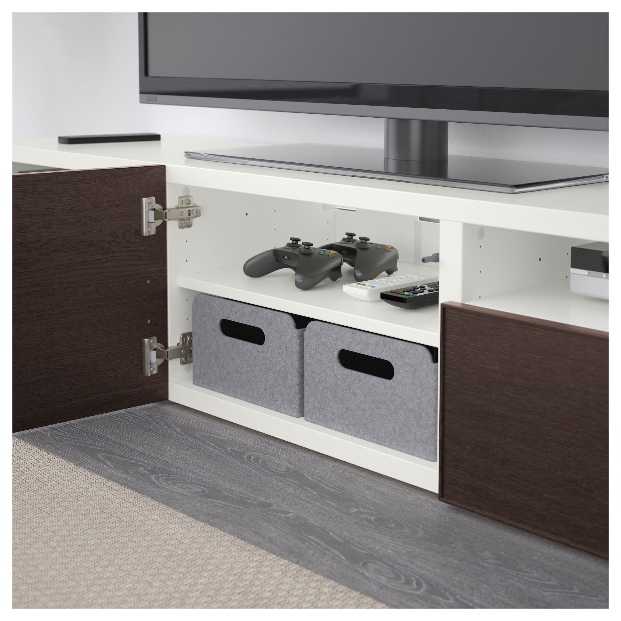 BESTA/INVIKEN tv sehpası beyazvenge 180x40x38 cm IKEA TVDolap