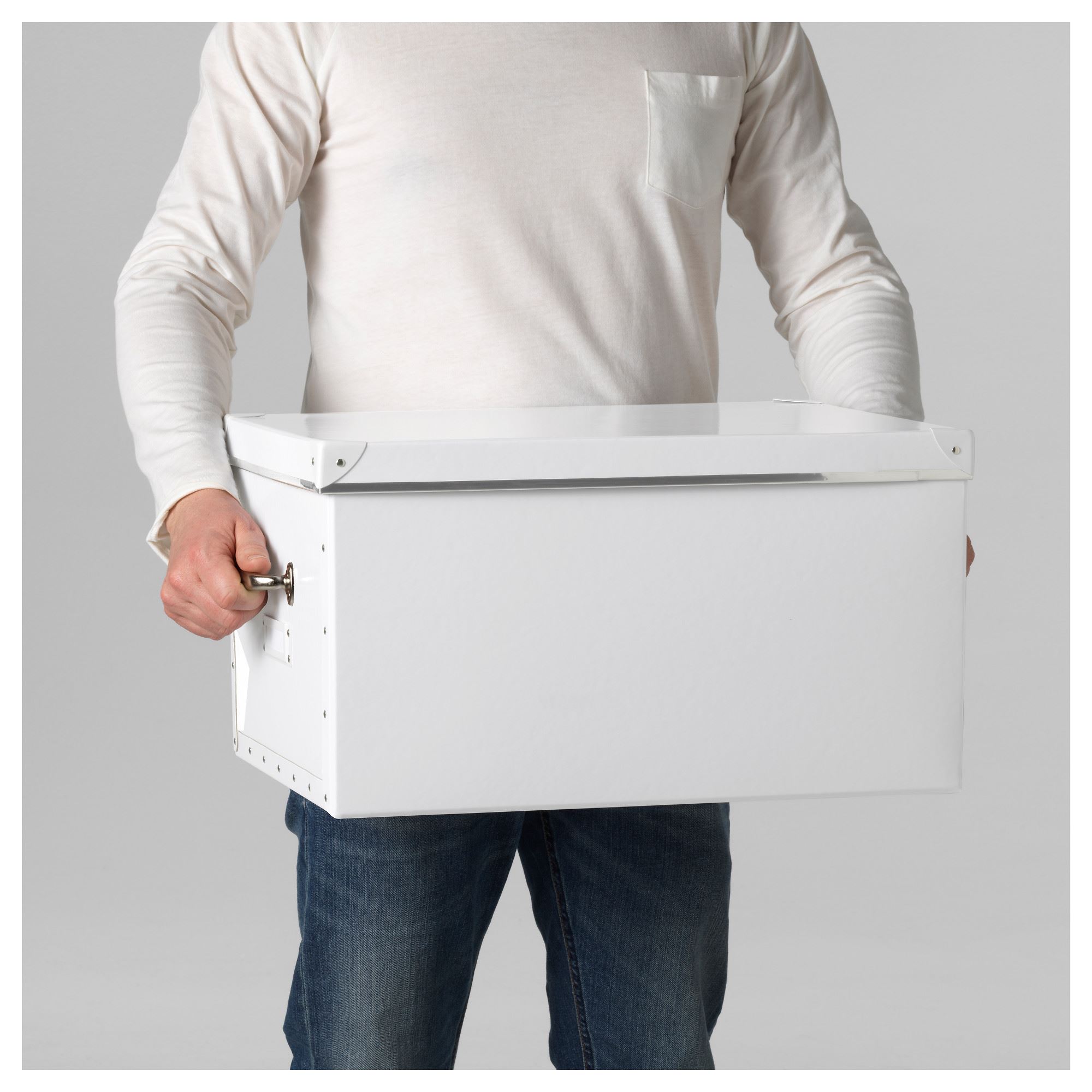 FJALLA box with lid white 40x56x28 cm | IKEA Home Organization