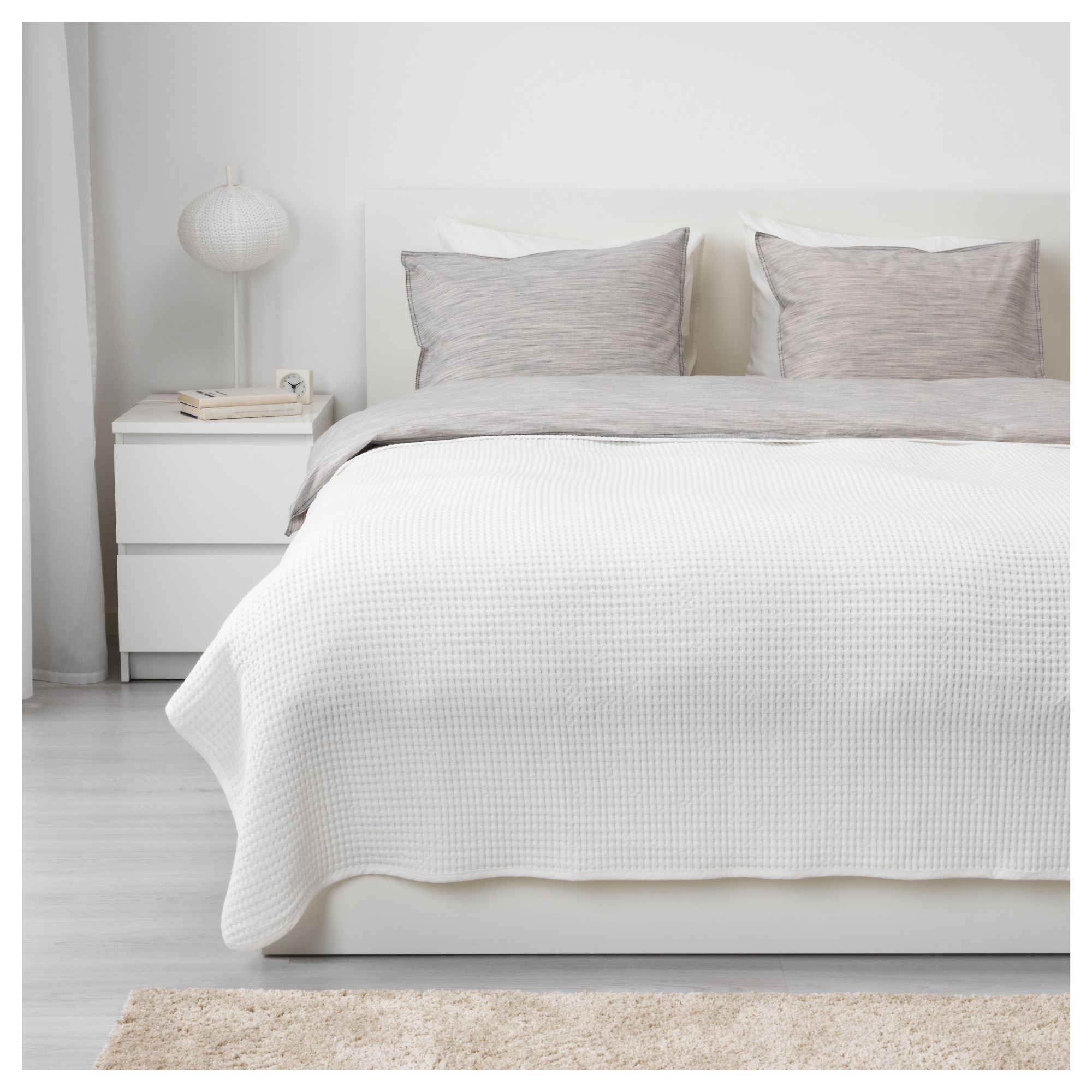 VARELD çift kişilik yatak örtüsü, beyaz, 230x250 cm
