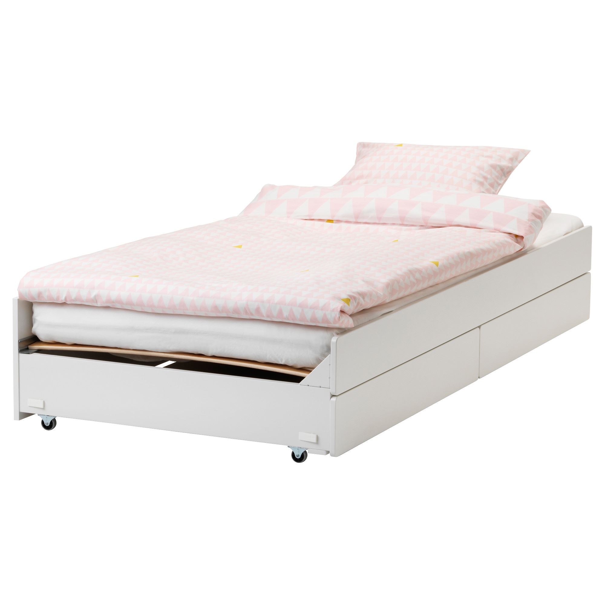 SLAKT/LURÖY ek yatak, beyaz, 90x200 cm