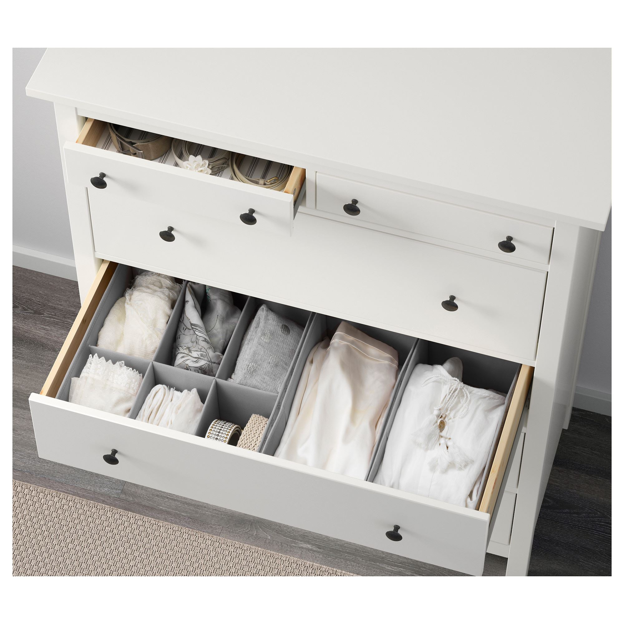 HEMNES 6 çekmeceli şifonyer beyaz 108x131 cm IKEA Yatak Odaları