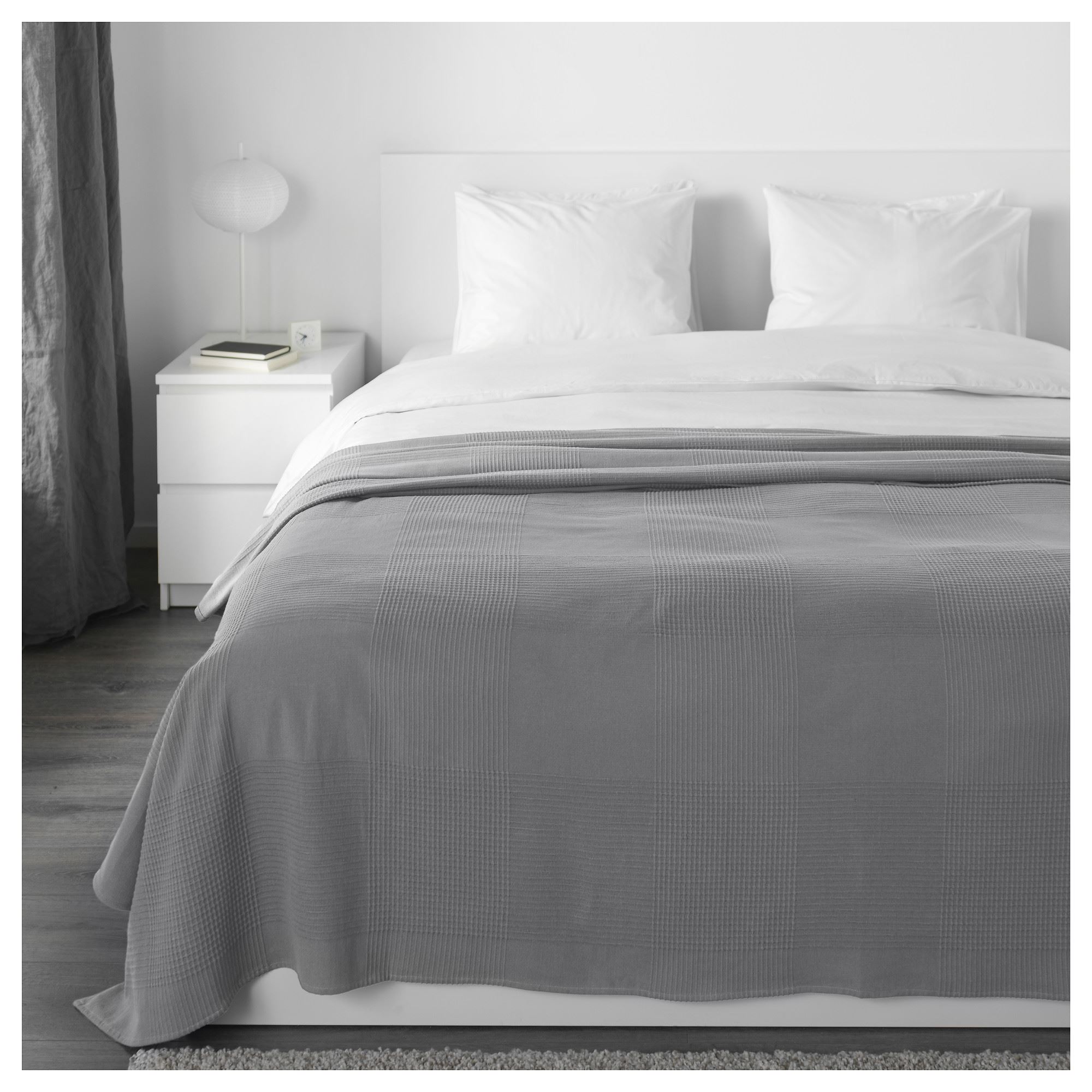 INDIRA çift kişilik yatak örtüsü, gri, 230x250 cm