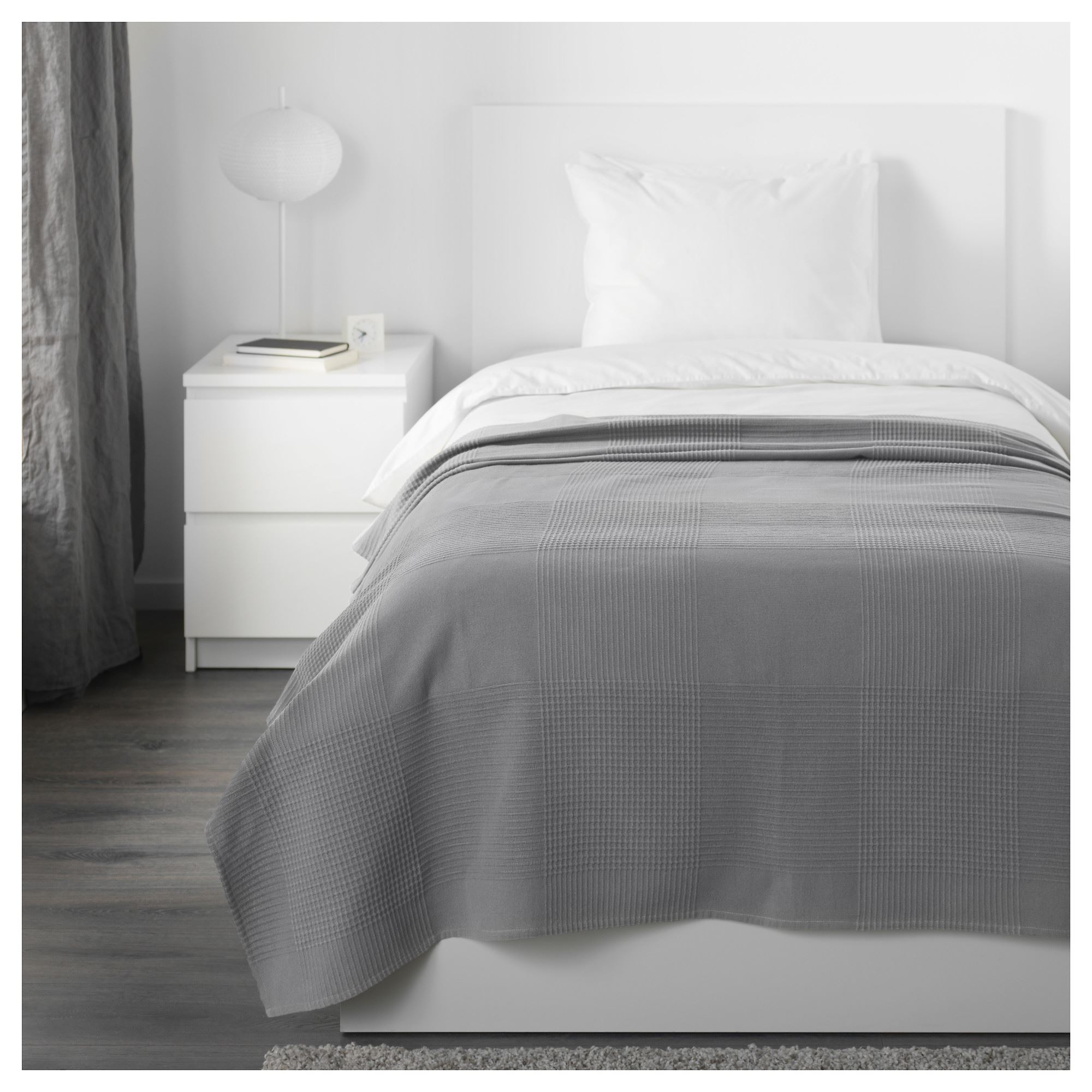 INDIRA tek kişilik yatak örtüsü, gri, 150x250 cm
