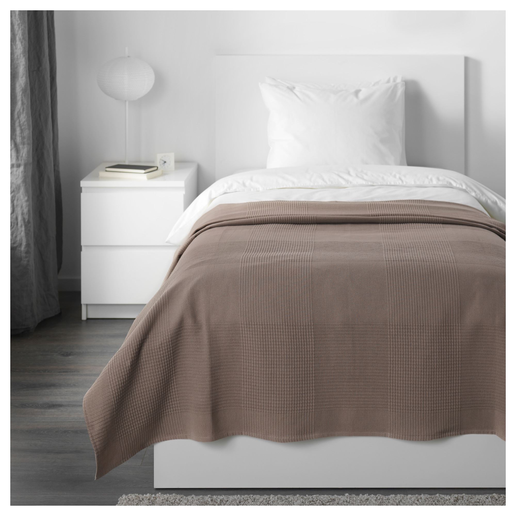 INDIRA tek kişilik yatak örtüsü, açık kahverengi, 150x250 cm