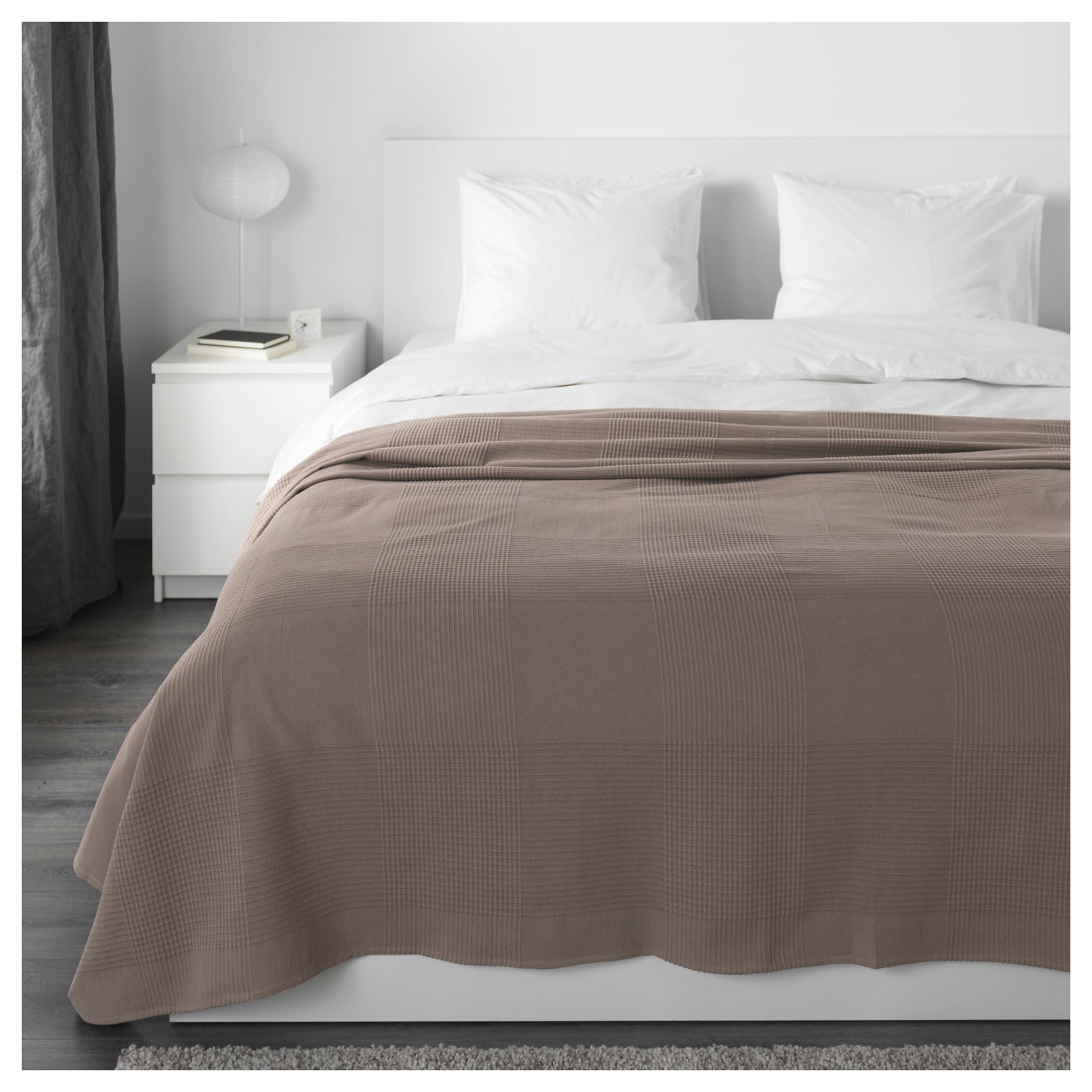 INDIRA çift kişilik yatak örtüsü, açık kahverengi, 230x250 cm