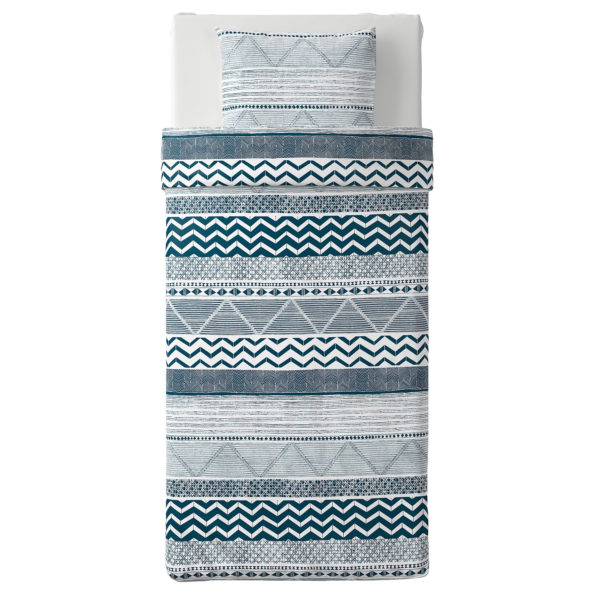 PROVINSROS tek kişilik nevresim takımı beyazmavi 150x200/50x60 cm