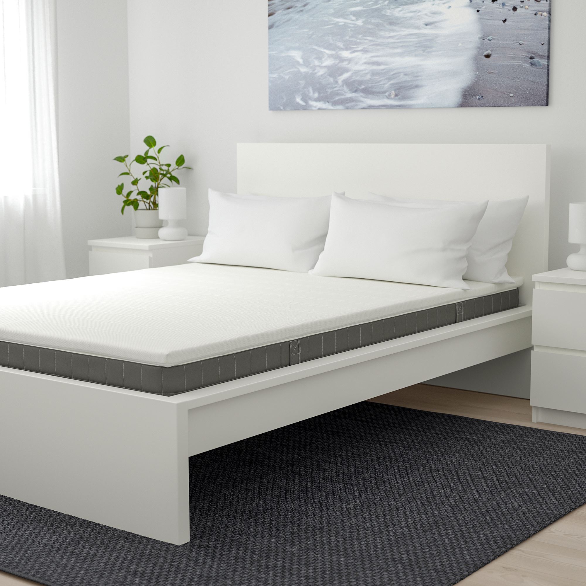 HÖVAG çift kişilik yatak griorta sert 140x200 cm IKEA Yatak Odaları