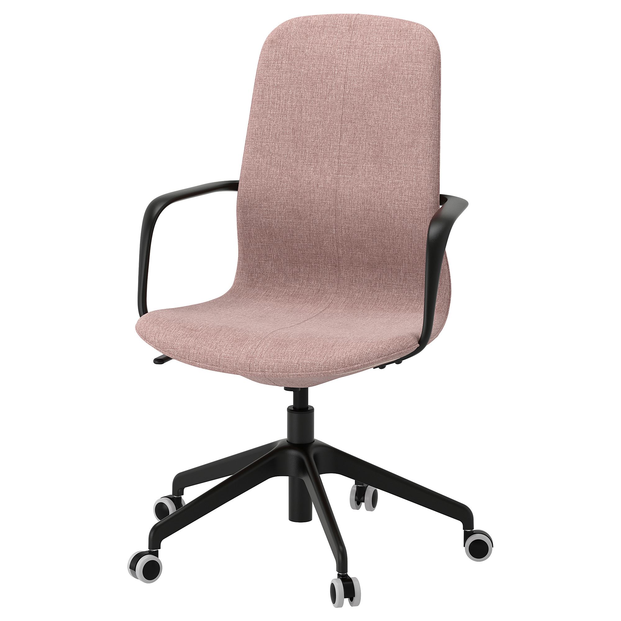 LANGFJALL kolçaklı dönen sandalye gunnared açık kahverengipembesiyah