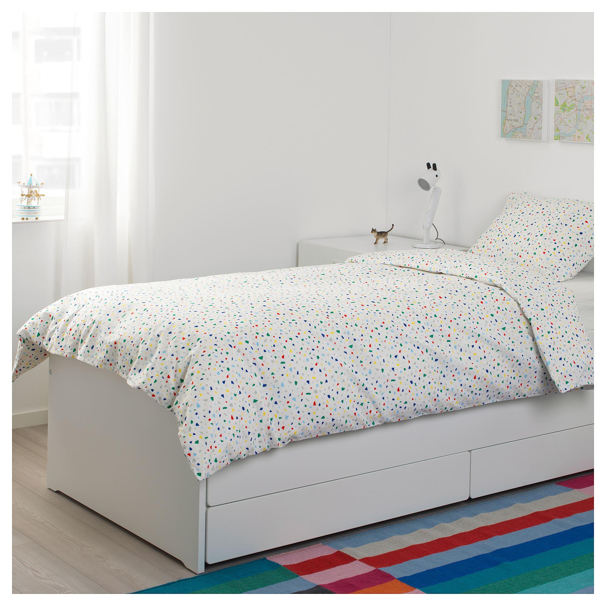 MÖJLIGHET tek kişilik nevresim takımı beyazçok renkli MÖJLIGHET tek kişilik nevresim takımı beyazçok renkli