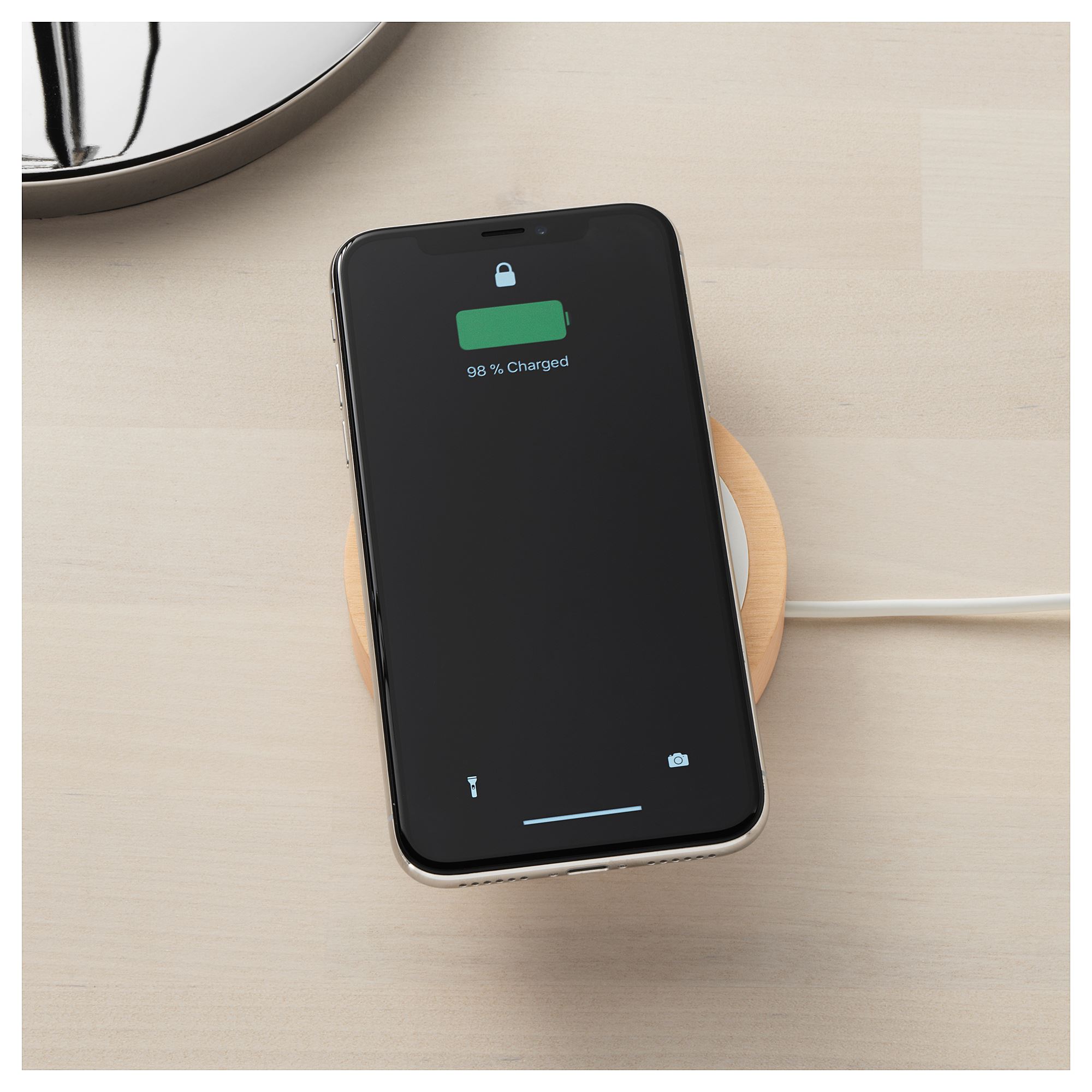 NORDMARKE tekli kablosuz şarj pedi beyaz IKEA Aydınlatma