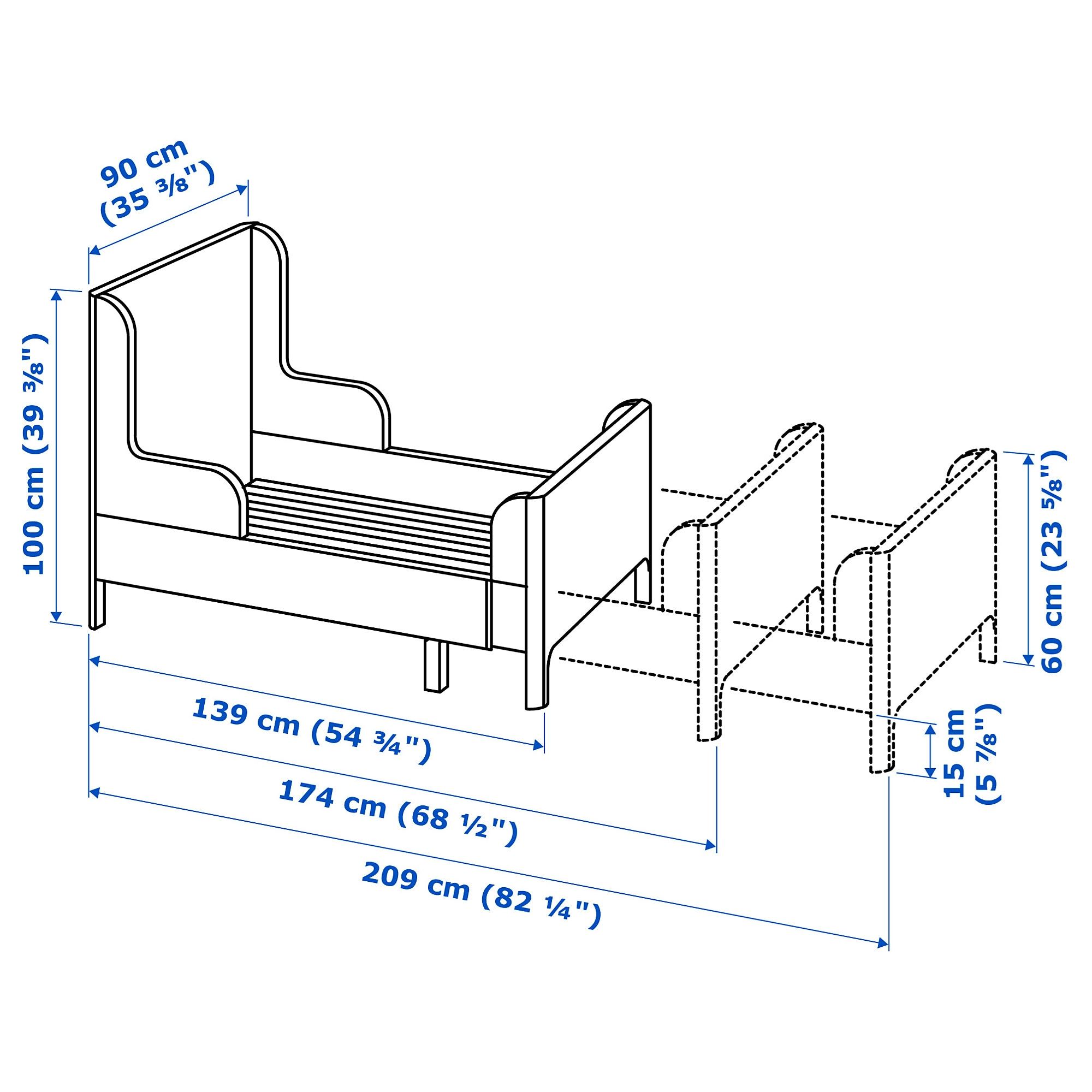 Busunge Beyaz 80x200 Cm Uzayabilen çocuk Karyolası Ikea