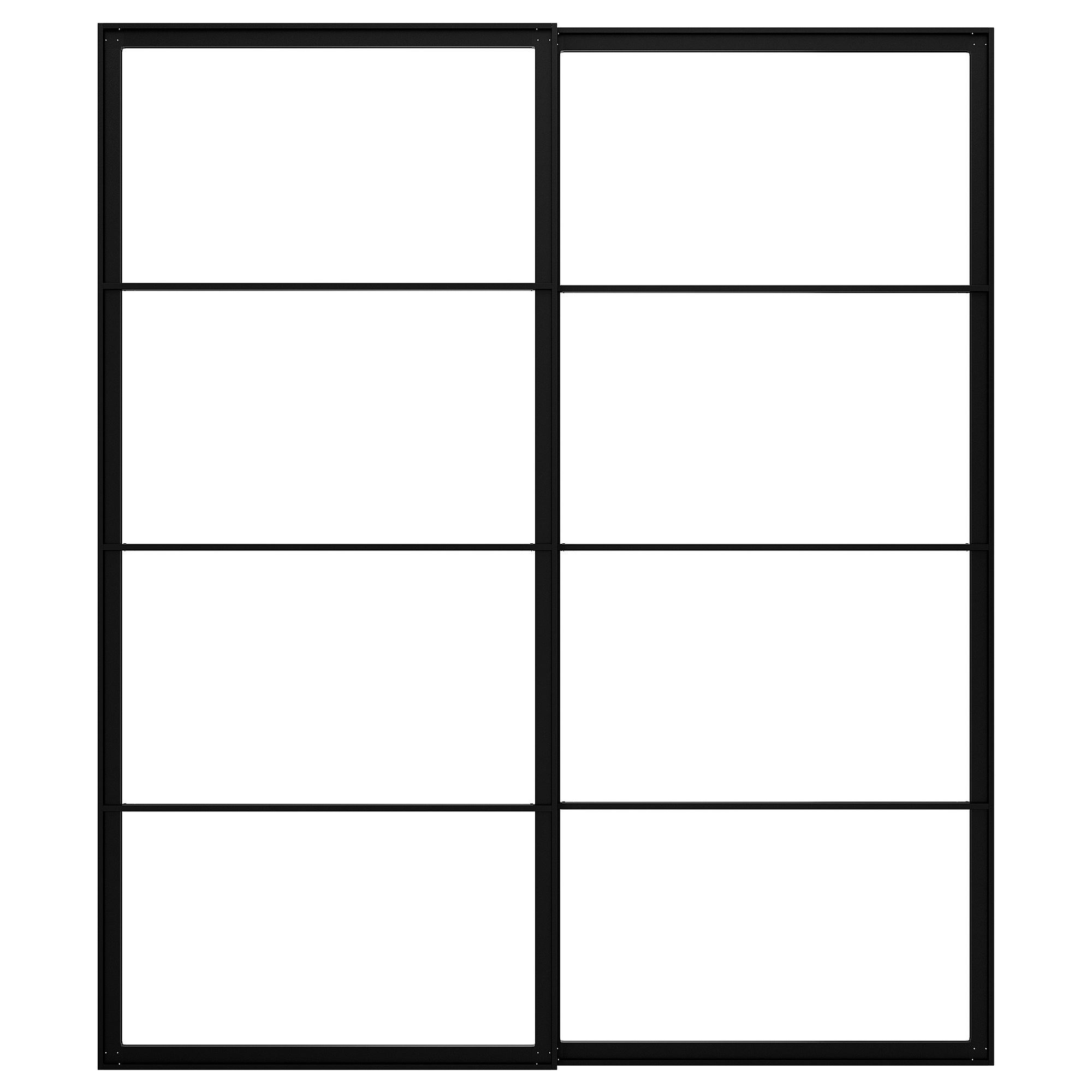 PAX black pair of sliding door frames IKEA