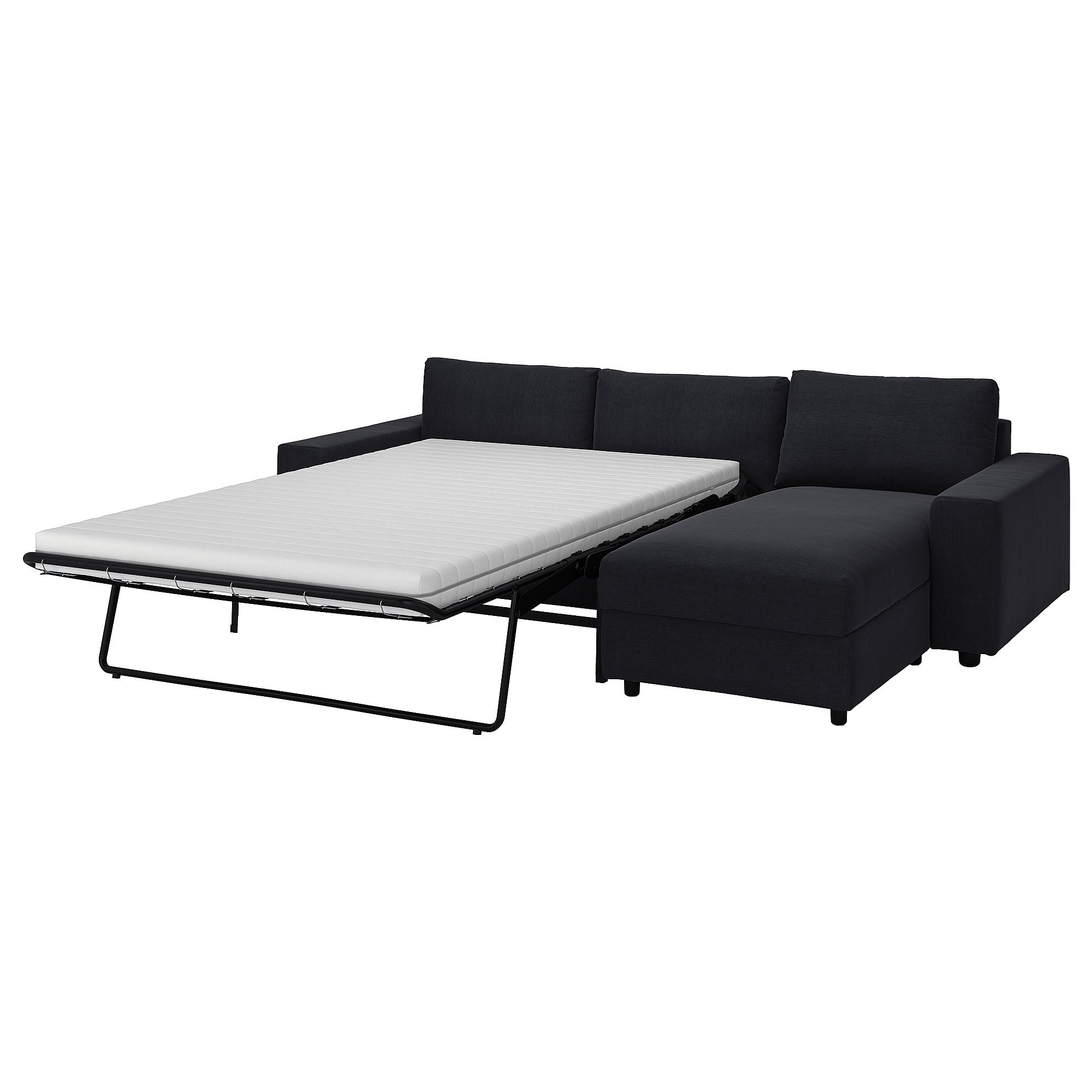 VIMLE saxemara blue/black 2seat sofa bed with chaise longue IKEA