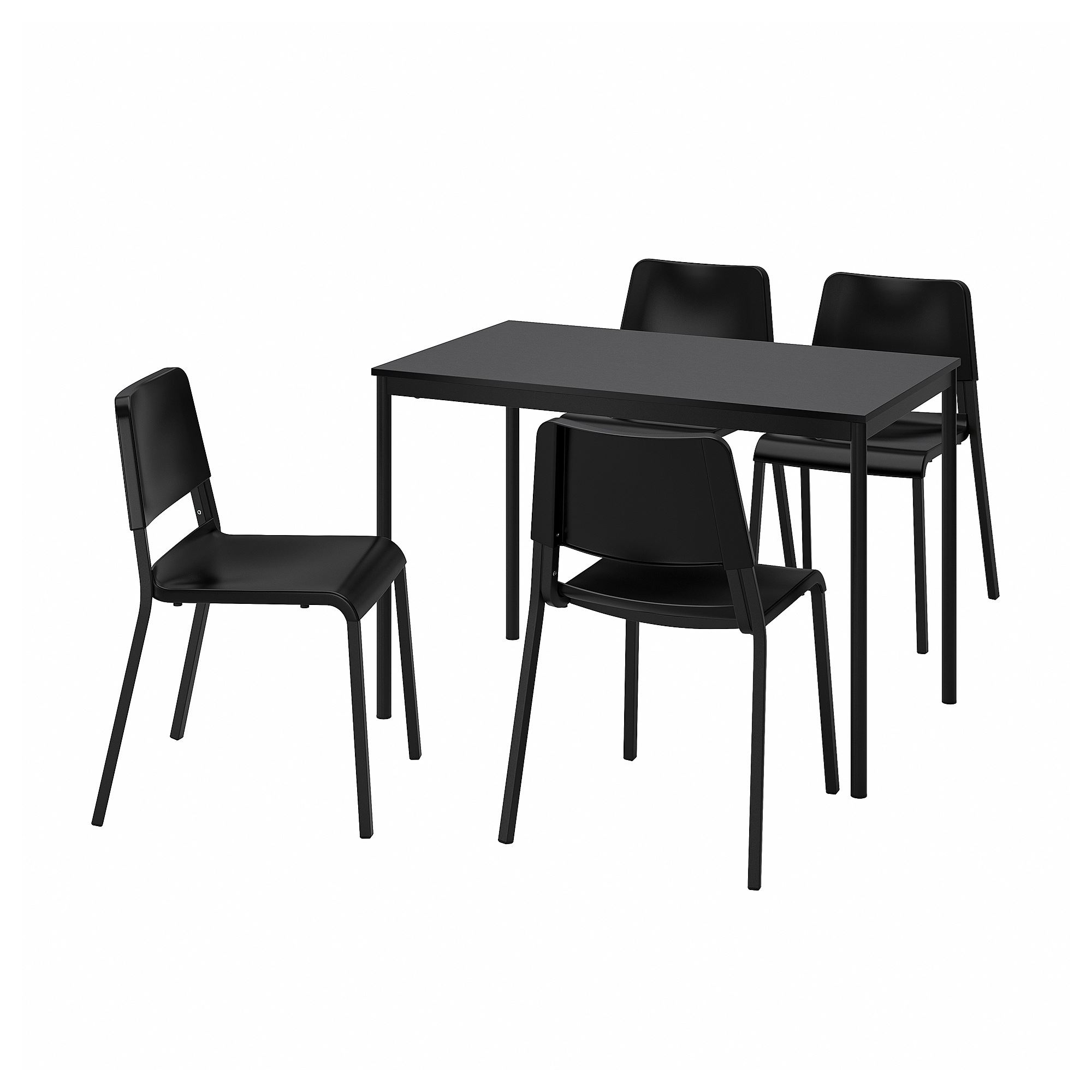 SANDSBERG/TEODORES black 4 sandalyeli kitchen table set IKEA